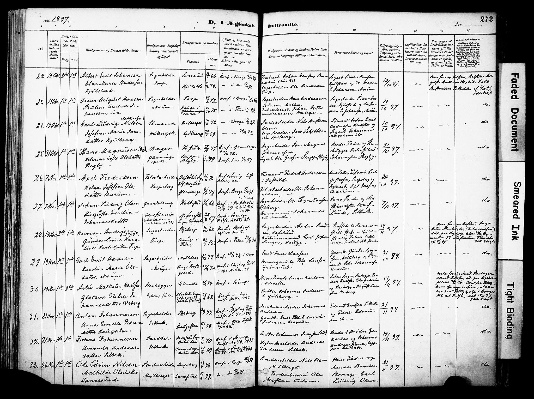 Borge prestekontor Kirkebøker, AV/SAO-A-10903/F/Fa/L0008: Parish register (official) no. I 8B, 1887-1902, p. 272