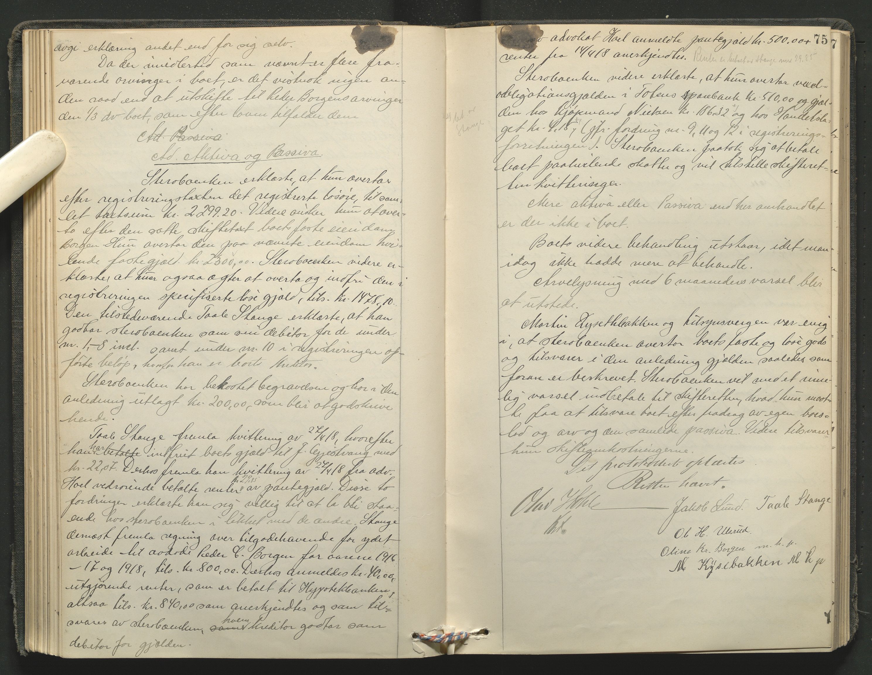 Toten tingrett, AV/SAH-TING-006/J/Je/L0011: Skiftebehandlingsprotokoll - Østre Toten, 1914-1923, p. 75
