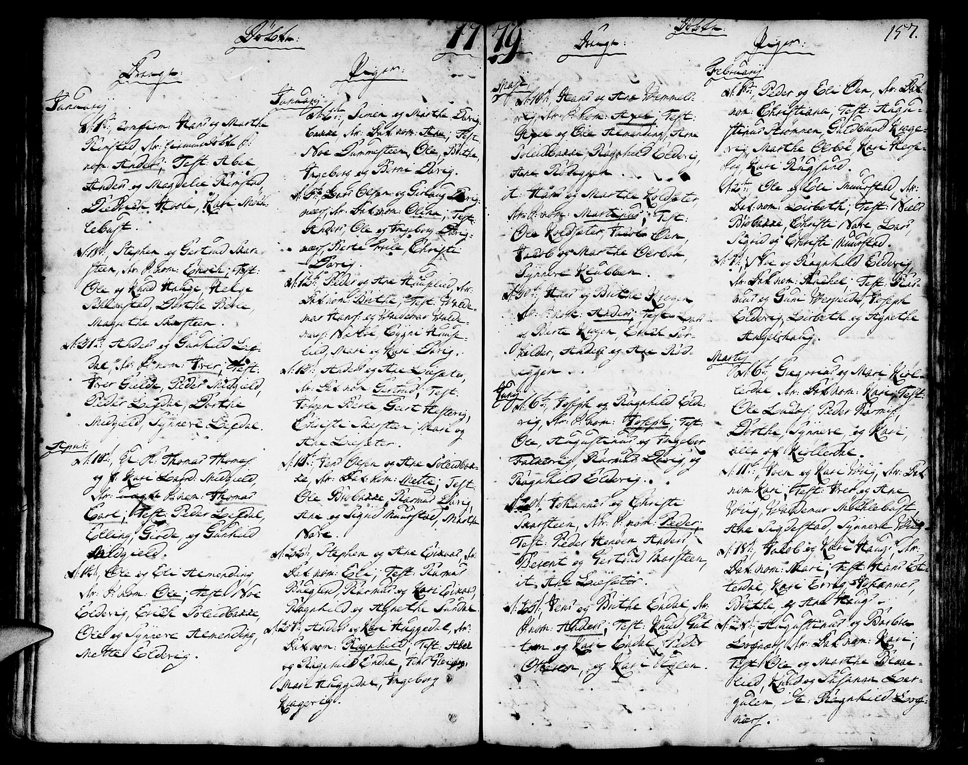 Davik sokneprestembete, AV/SAB-A-79701/H/Haa/Haaa/L0002: Parish register (official) no. A 2, 1742-1816, p. 157