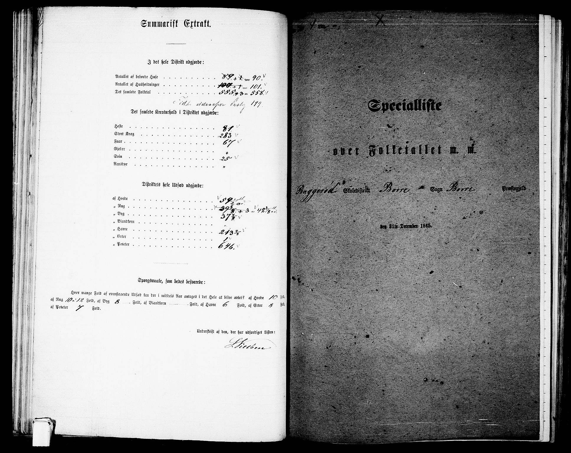 RA, 1865 census for Borre, 1865, p. 84