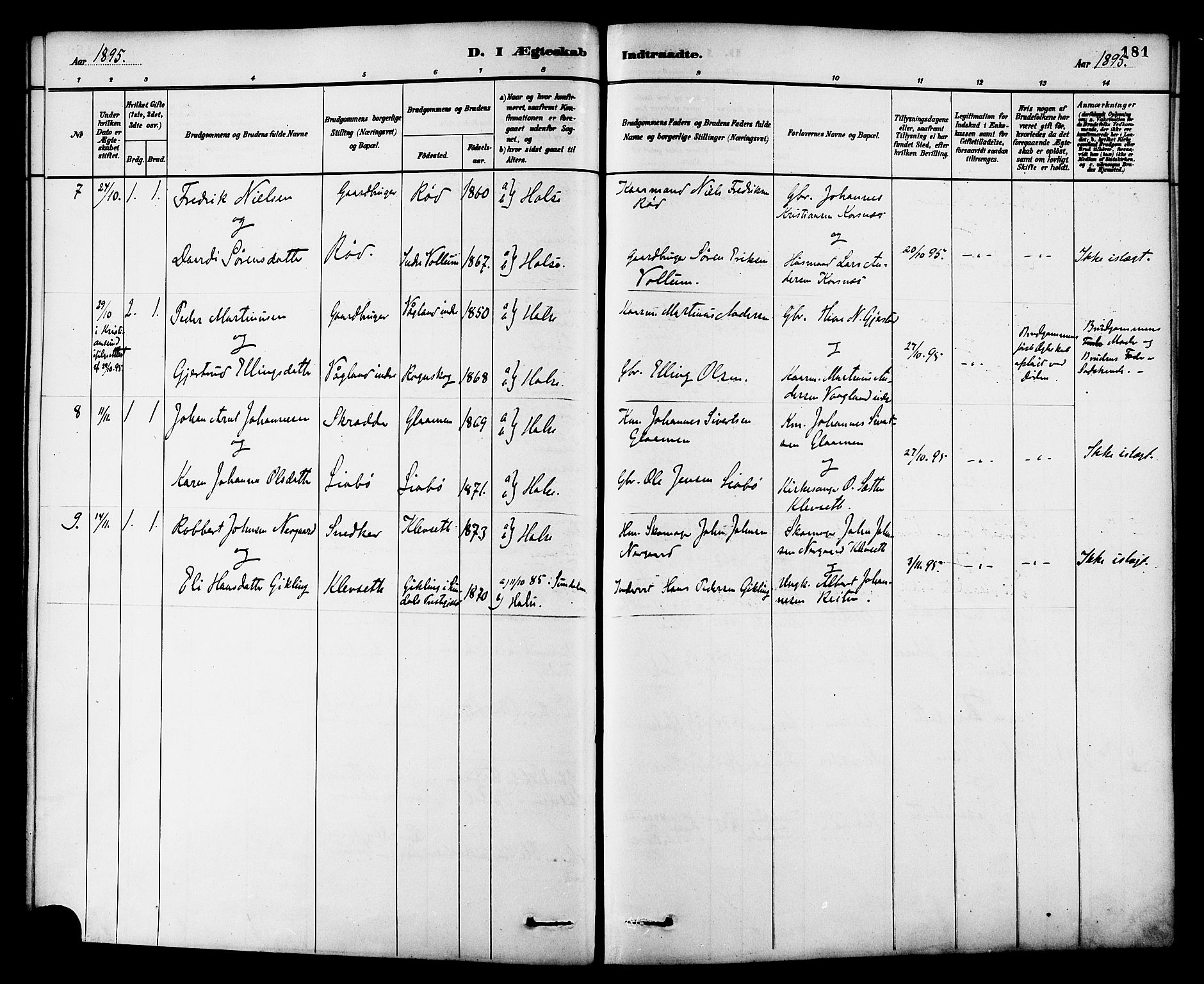 Ministerialprotokoller, klokkerbøker og fødselsregistre - Møre og Romsdal, SAT/A-1454/576/L0885: Parish register (official) no. 576A03, 1880-1898, p. 181