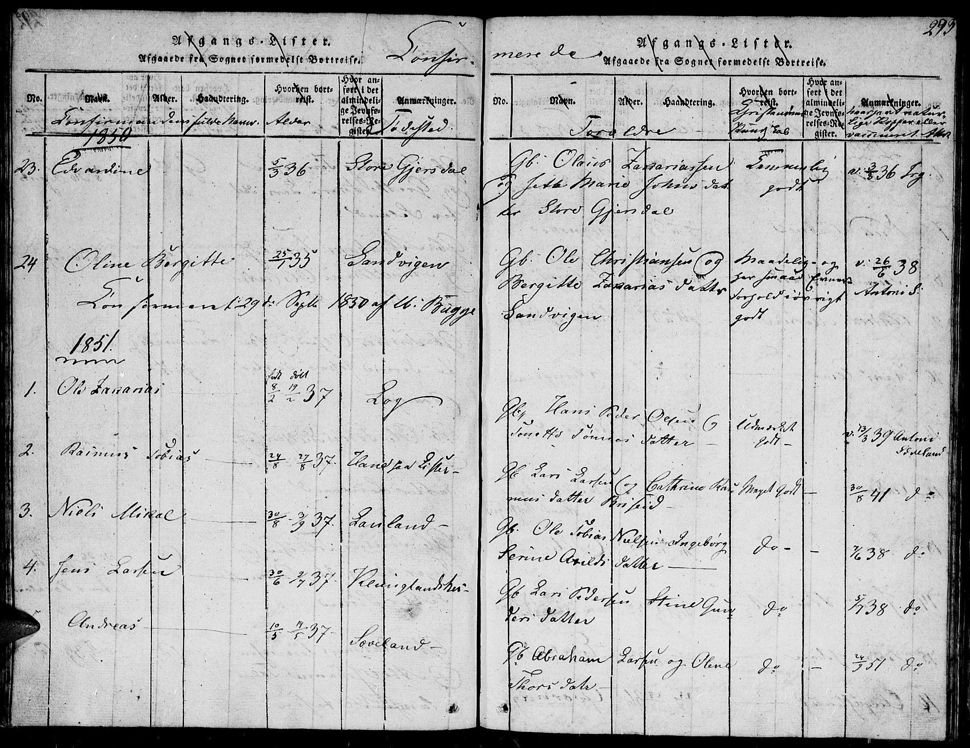 Herad sokneprestkontor, AV/SAK-1111-0018/F/Fb/Fba/L0001: Parish register (copy) no. B 1, 1815-1852, p. 293