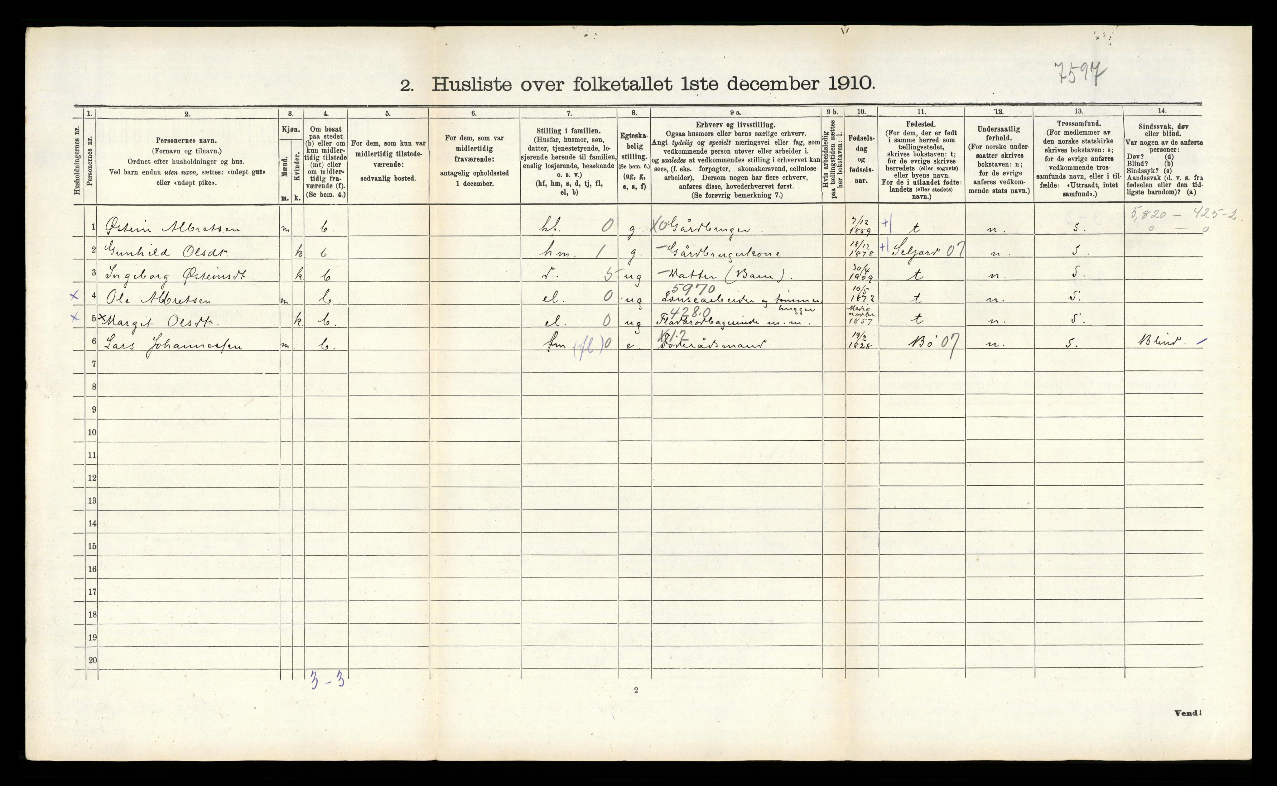 RA, 1910 census for Sauherad, 1910, p. 1002