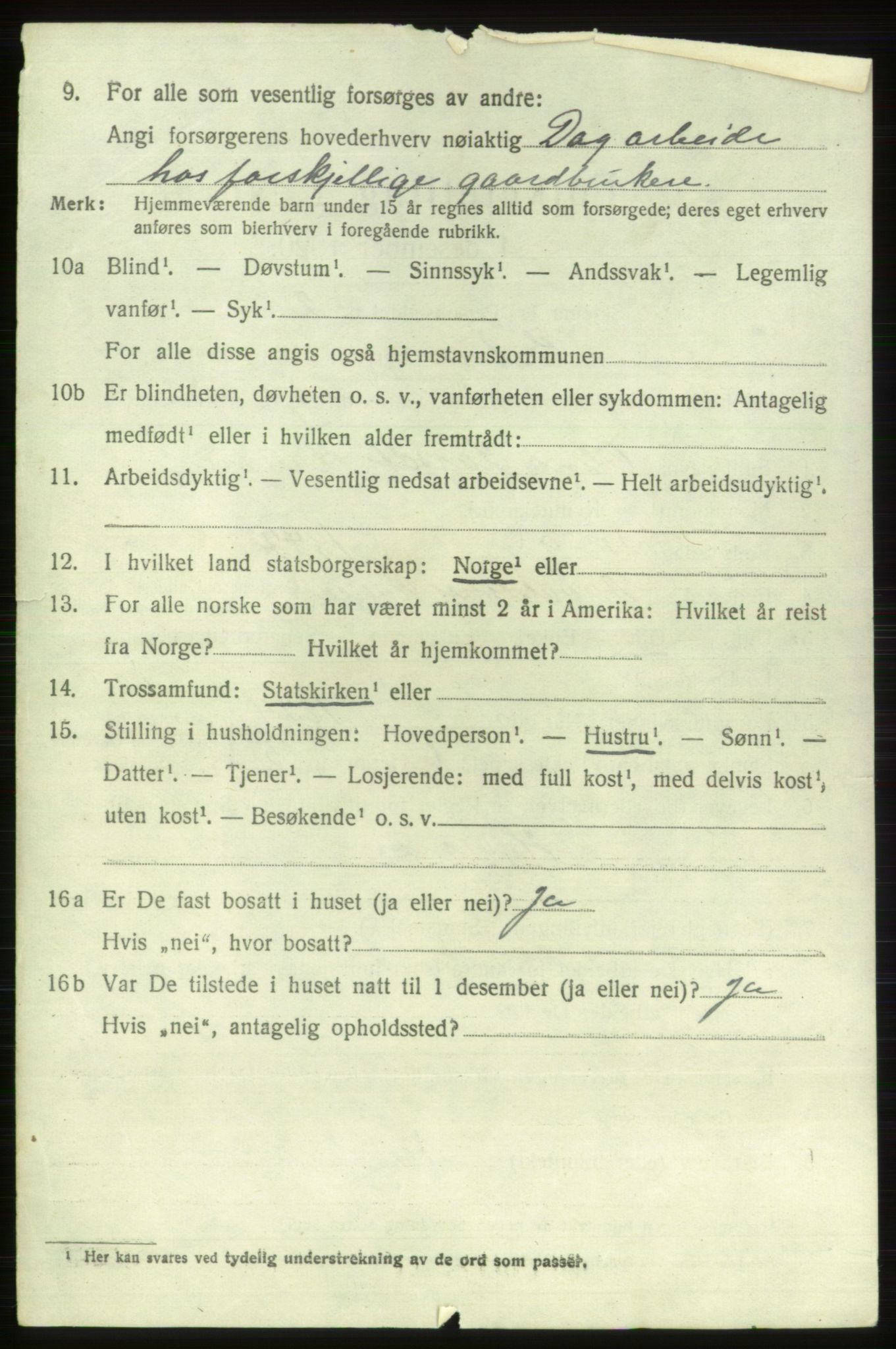 SAB, 1920 census for Etne, 1920, p. 2384