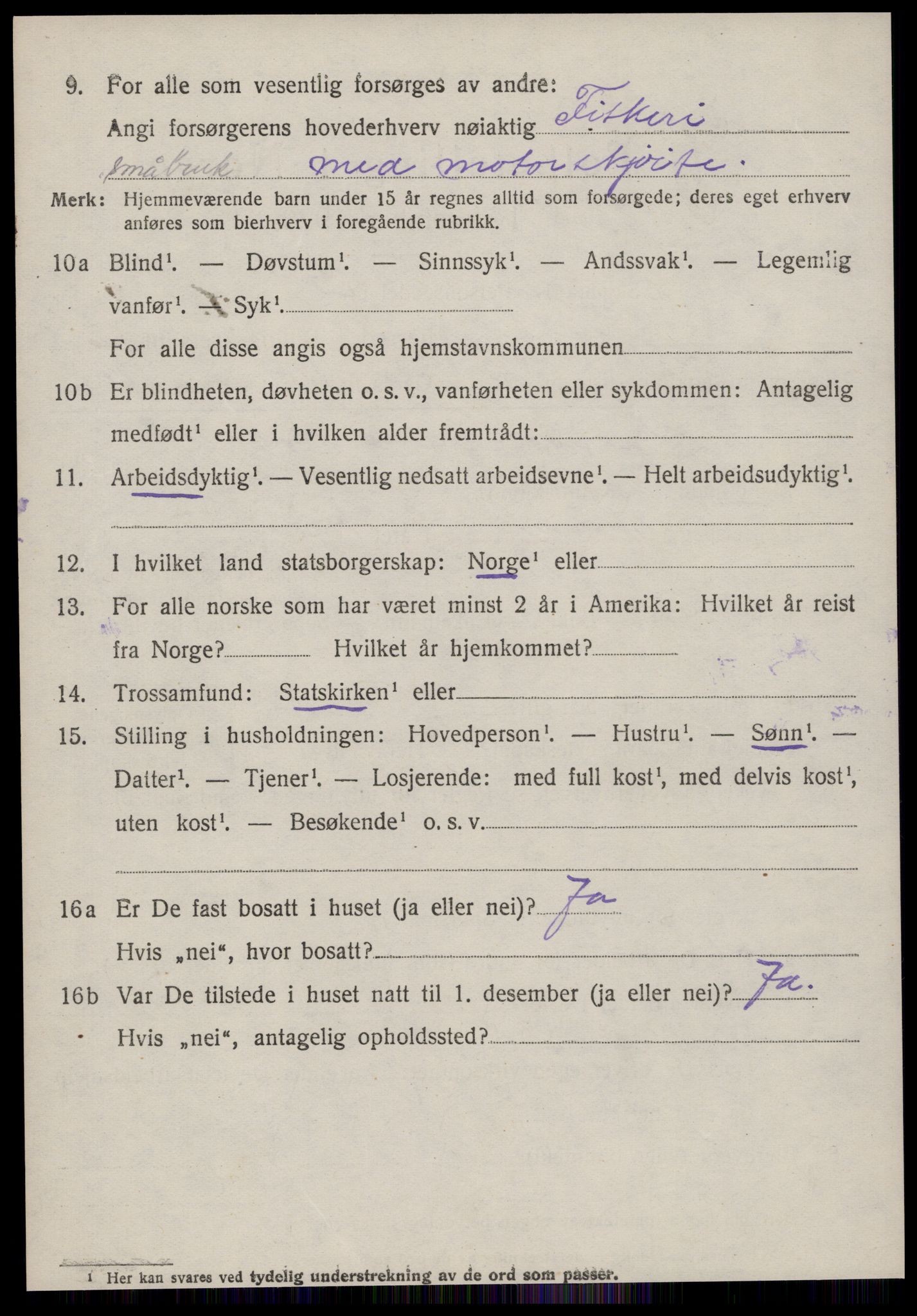SAT, 1920 census for Giske, 1920, p. 889