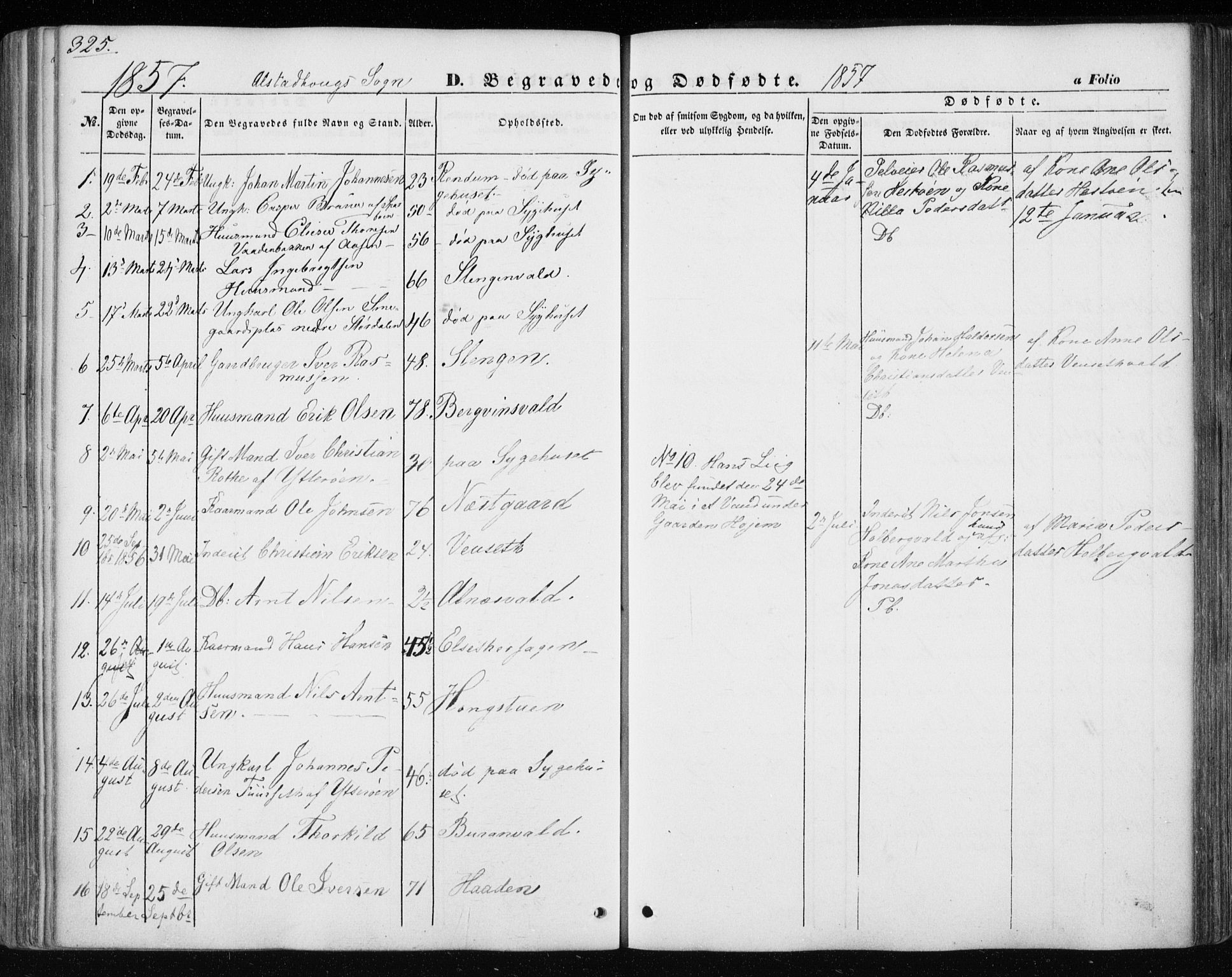 Ministerialprotokoller, klokkerbøker og fødselsregistre - Nord-Trøndelag, AV/SAT-A-1458/717/L0154: Parish register (official) no. 717A07 /1, 1850-1862, p. 325