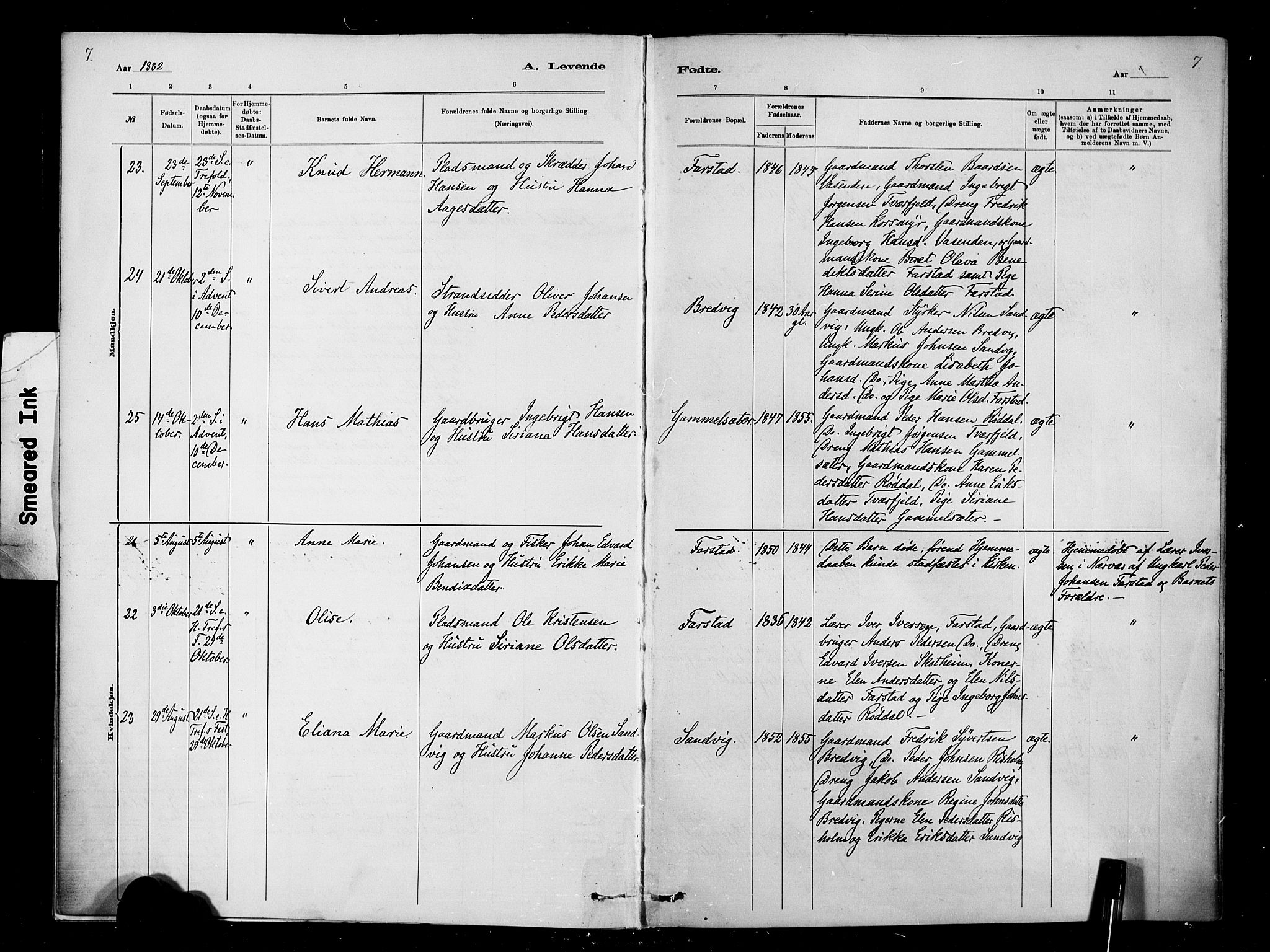 Ministerialprotokoller, klokkerbøker og fødselsregistre - Møre og Romsdal, AV/SAT-A-1454/567/L0778: Parish register (official) no. 567A01, 1881-1903, p. 7