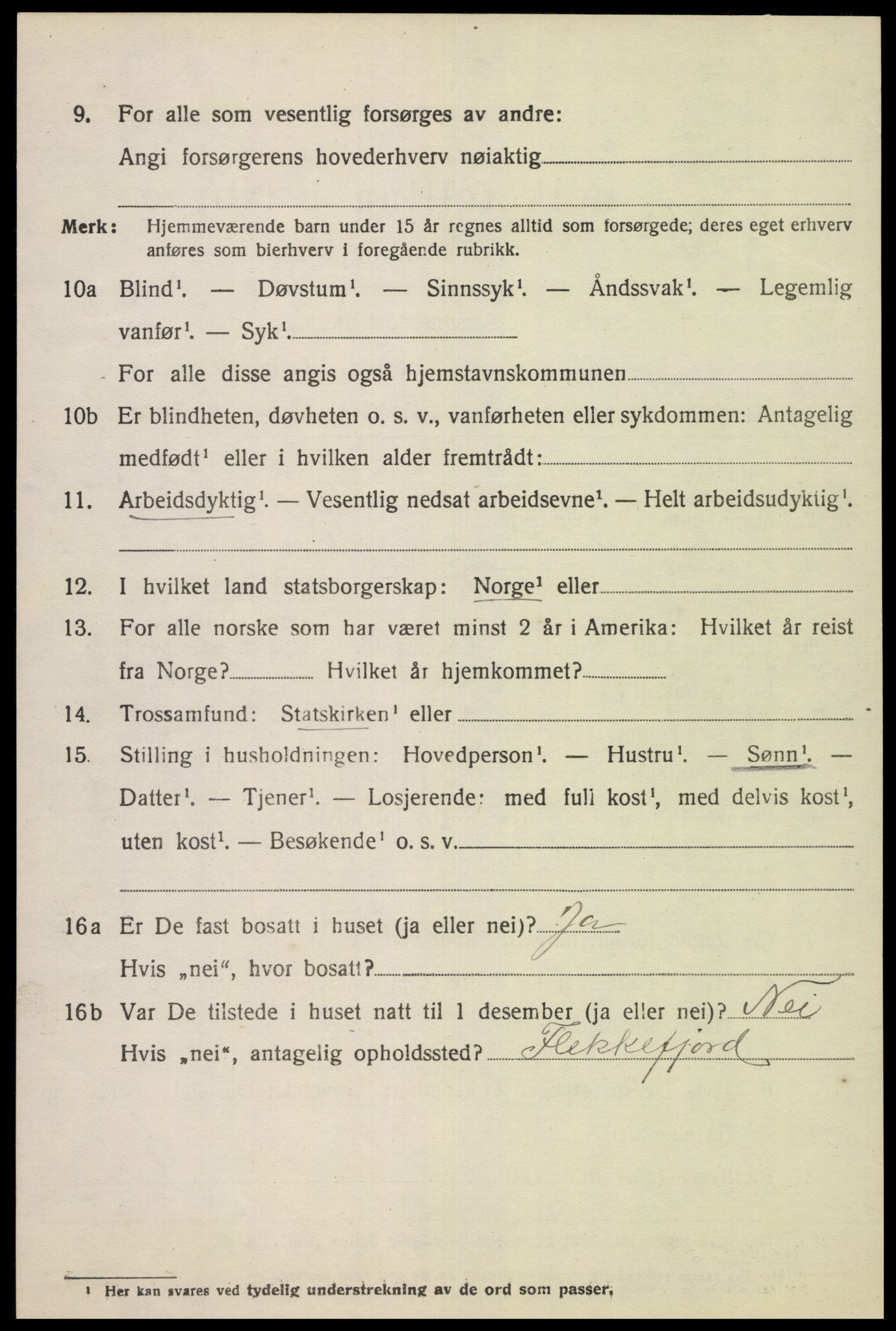 SAK, 1920 census for Hidra, 1920, p. 1169