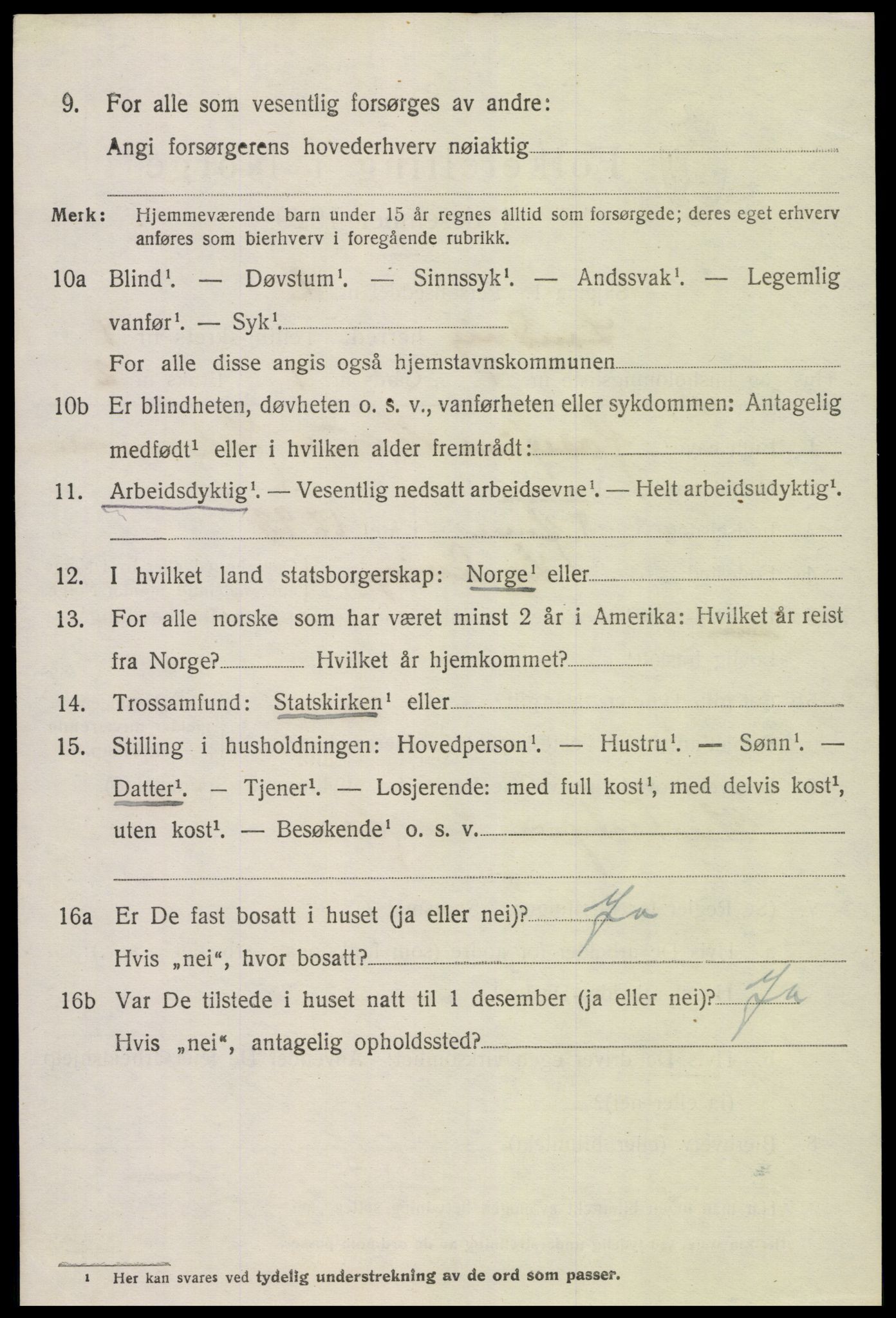 SAK, 1920 census for Landvik, 1920, p. 909