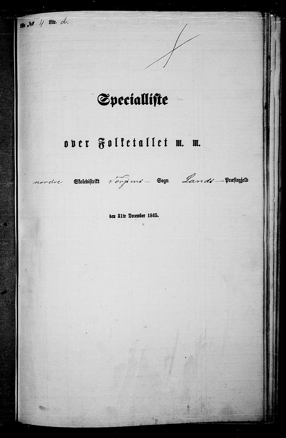 RA, 1865 census for Land, 1865, p. 162