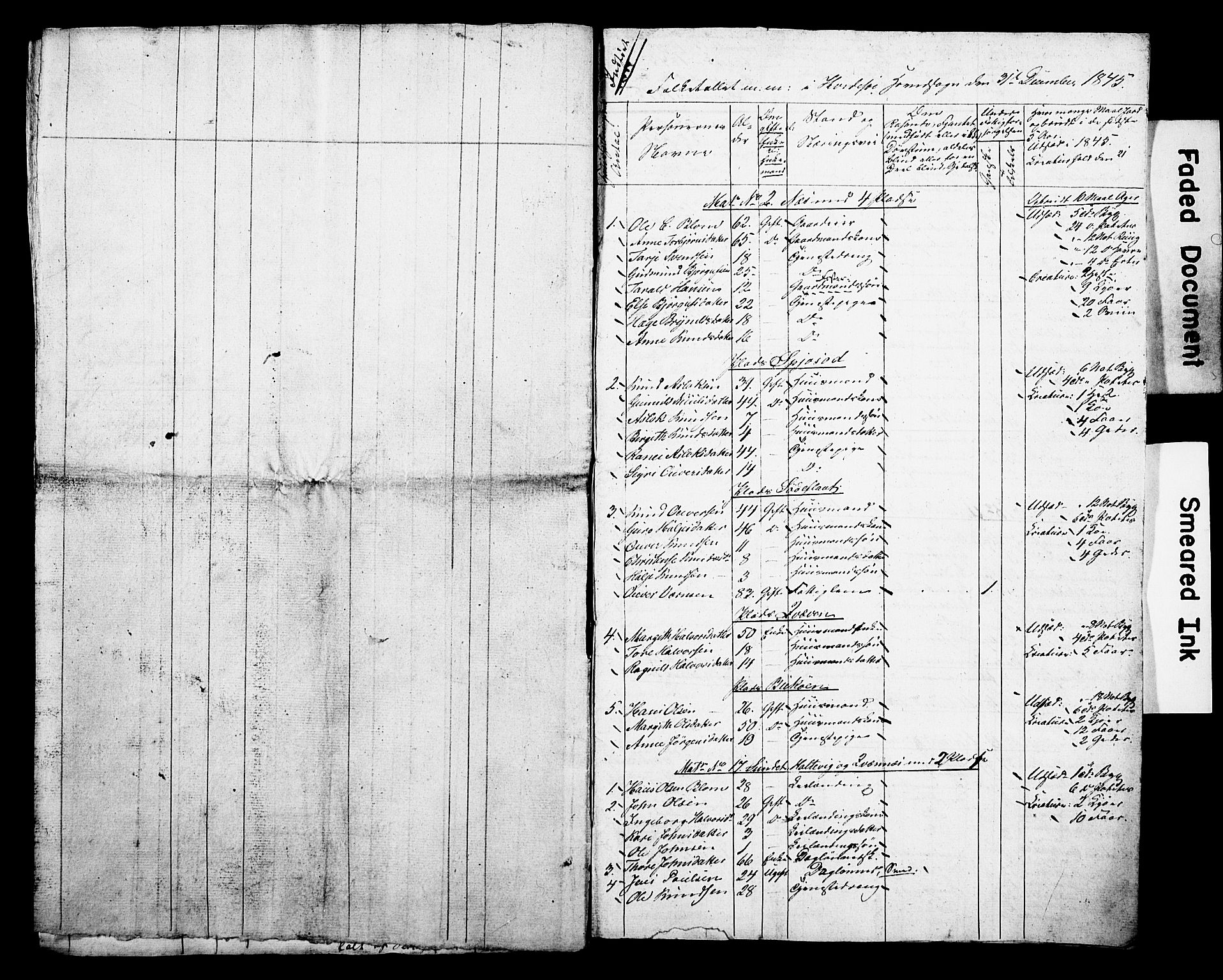 , Census 1845 for Kviteseid, 1845, p. 11