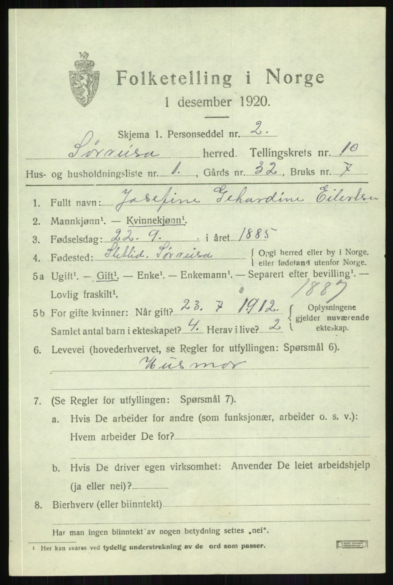 SATØ, 1920 census for Sørreisa, 1920, p. 4604