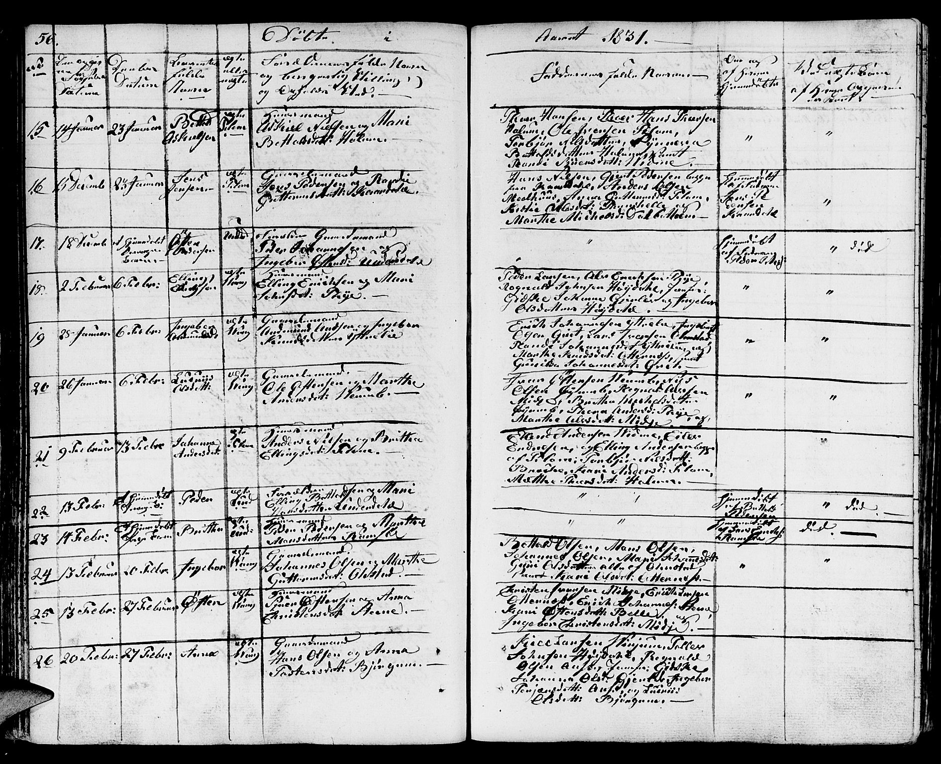 Aurland sokneprestembete, SAB/A-99937/H/Ha/Haa/L0006: Parish register (official) no. A 6, 1821-1859, p. 56
