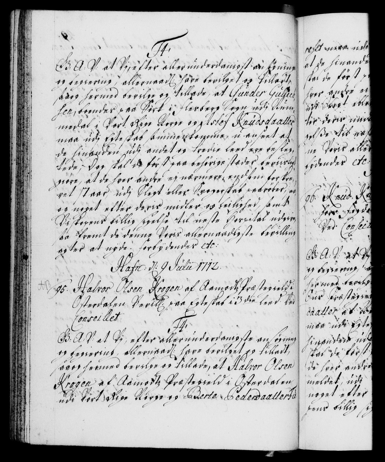 Danske Kanselli 1572-1799, AV/RA-EA-3023/F/Fc/Fca/Fcaa/L0021: Norske registre, 1712-1715, p. 49b