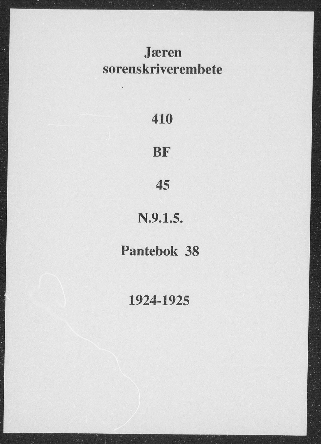 Jæren sorenskriveri, SAST/A-100310/01/4/41/41BF/L0045: Mortgage book no. 38, 1924-1925