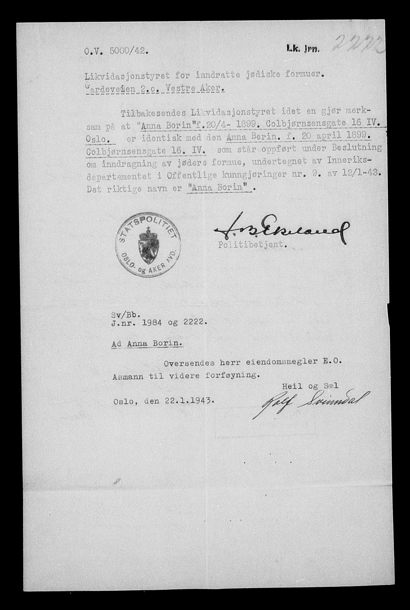 Justisdepartementet, Tilbakeføringskontoret for inndratte formuer, AV/RA-S-1564/H/Hc/Hcc/L0921: --, 1945-1947, p. 175