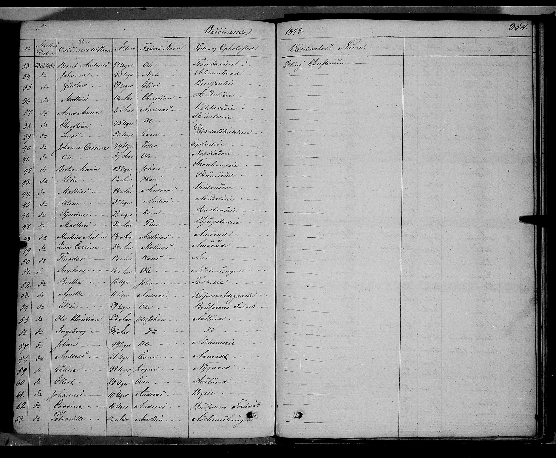 Vardal prestekontor, AV/SAH-PREST-100/H/Ha/Haa/L0005: Parish register (official) no. 5, 1831-1853, p. 354