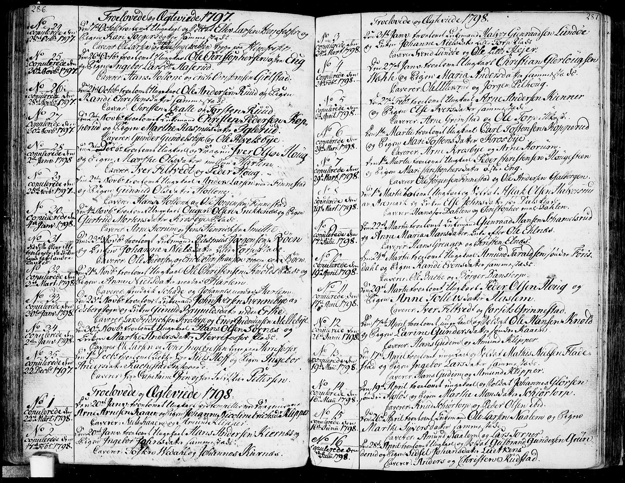 Rakkestad prestekontor Kirkebøker, SAO/A-2008/F/Fa/L0005: Parish register (official) no. I 5, 1784-1814, p. 286-287