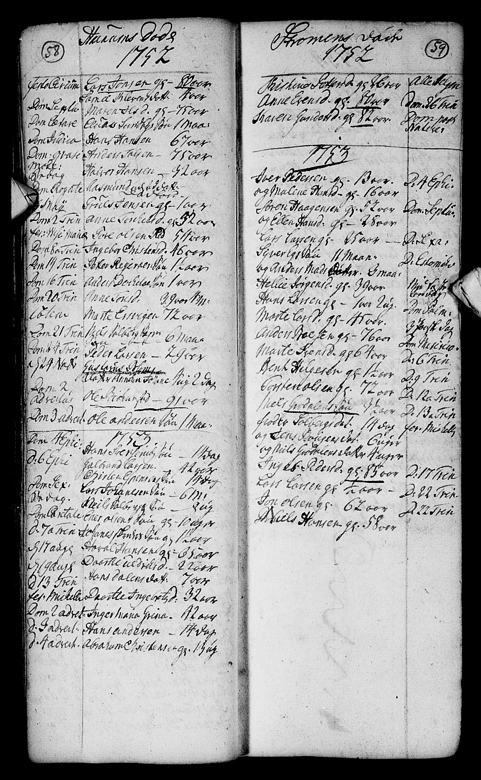Hurum kirkebøker, SAKO/A-229/F/Fa/L0004: Parish register (official) no. 4, 1733-1757, p. 58-59