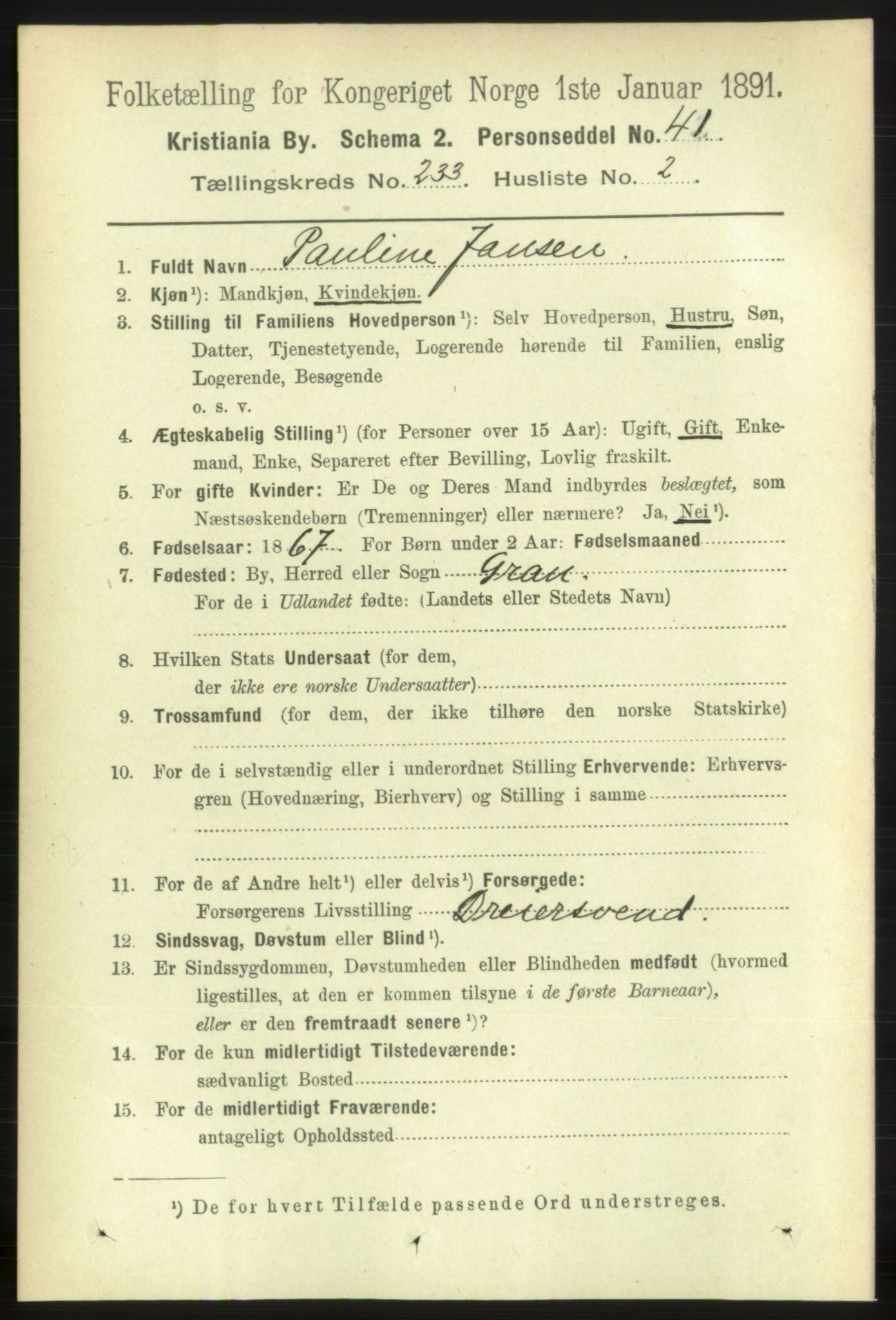 RA, 1891 census for 0301 Kristiania, 1891, p. 143104