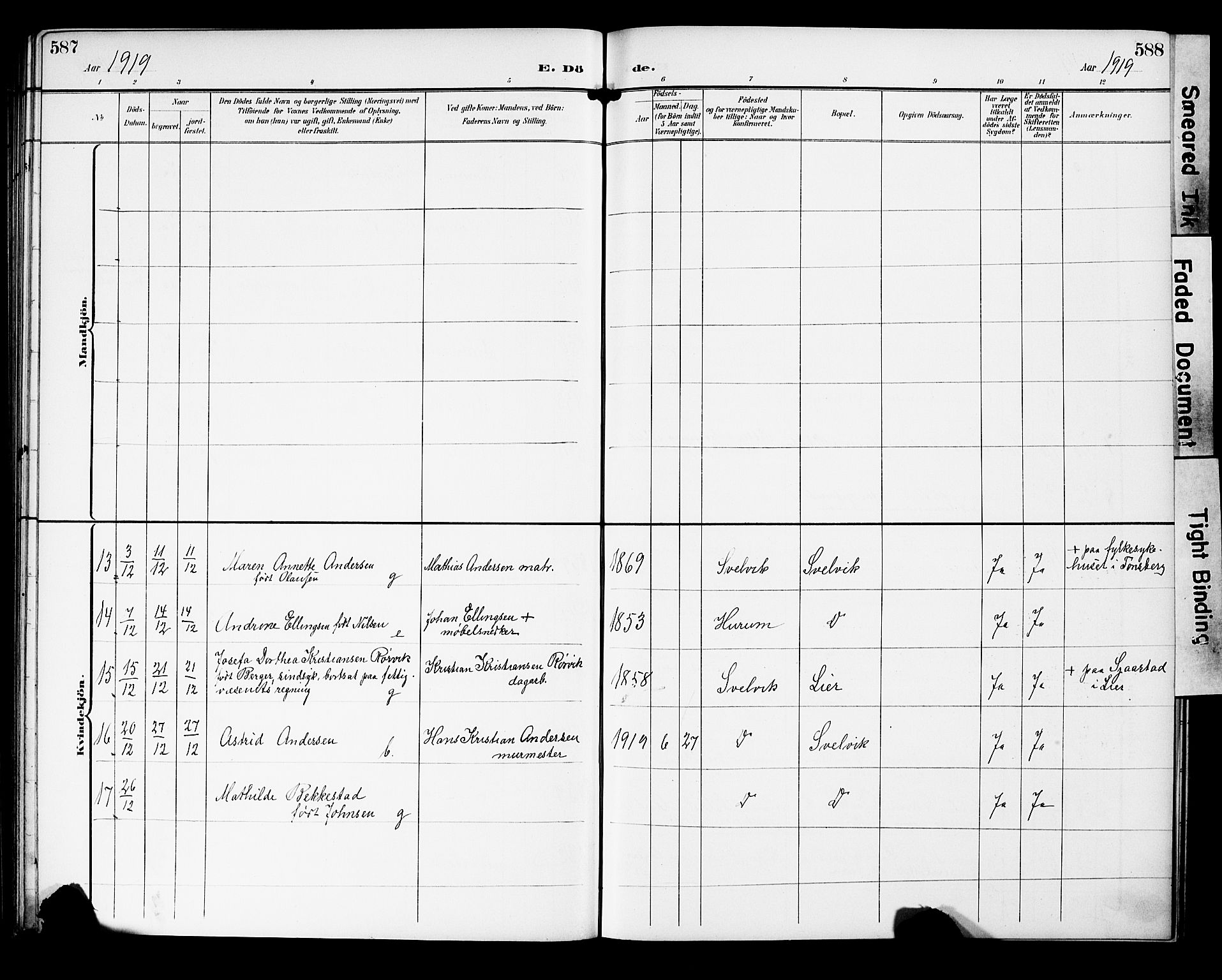 Strømm kirkebøker, SAKO/A-322/G/Gb/L0002: Parish register (copy) no. II 2, 1897-1928, p. 587-588