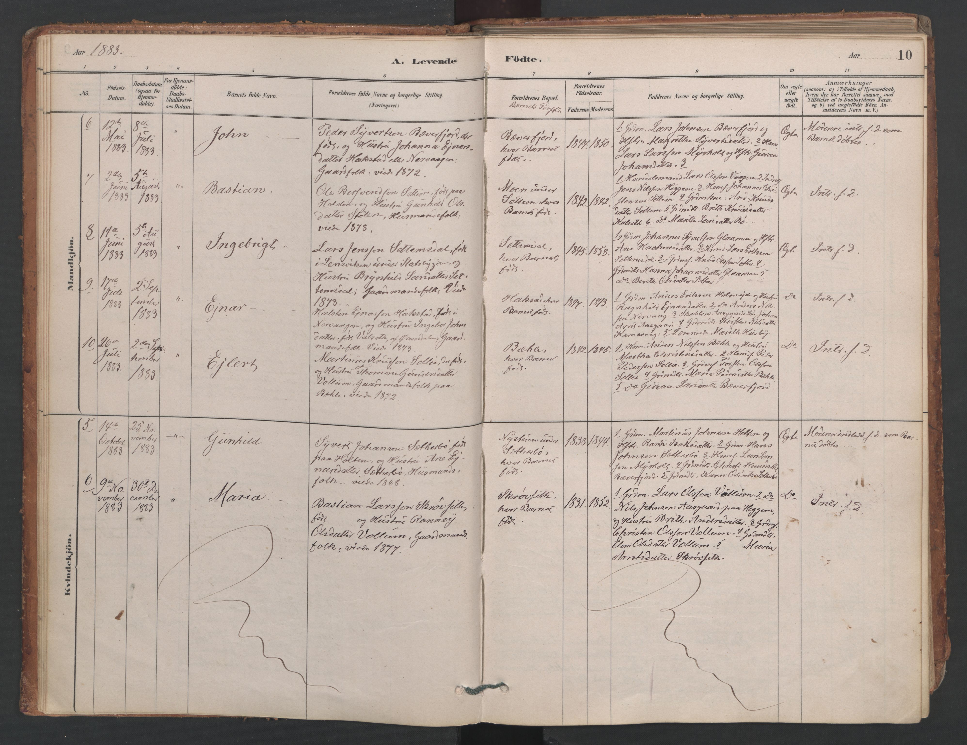 Ministerialprotokoller, klokkerbøker og fødselsregistre - Møre og Romsdal, AV/SAT-A-1454/594/L1036: Parish register (official) no. 594A02 (?), 1879-1910, p. 10