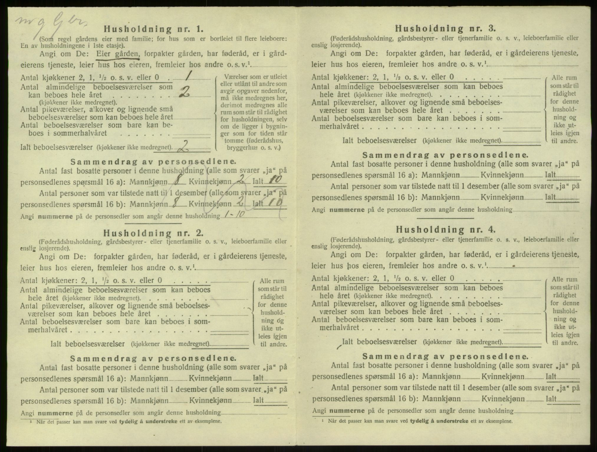 SAB, 1920 census for Modalen, 1920, p. 146