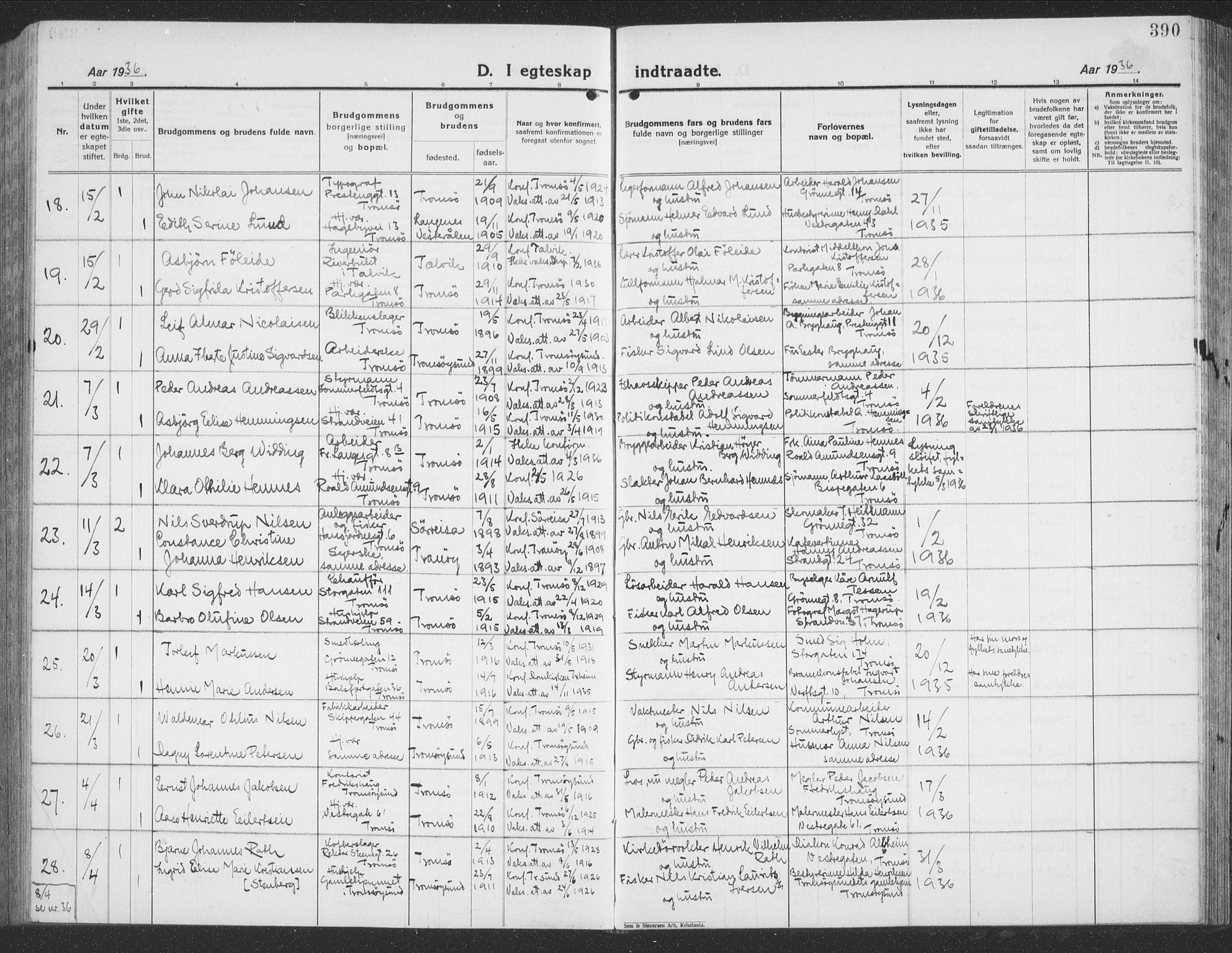 Tromsø sokneprestkontor/stiftsprosti/domprosti, AV/SATØ-S-1343/G/Gb/L0010klokker: Parish register (copy) no. 10, 1925-1937, p. 390