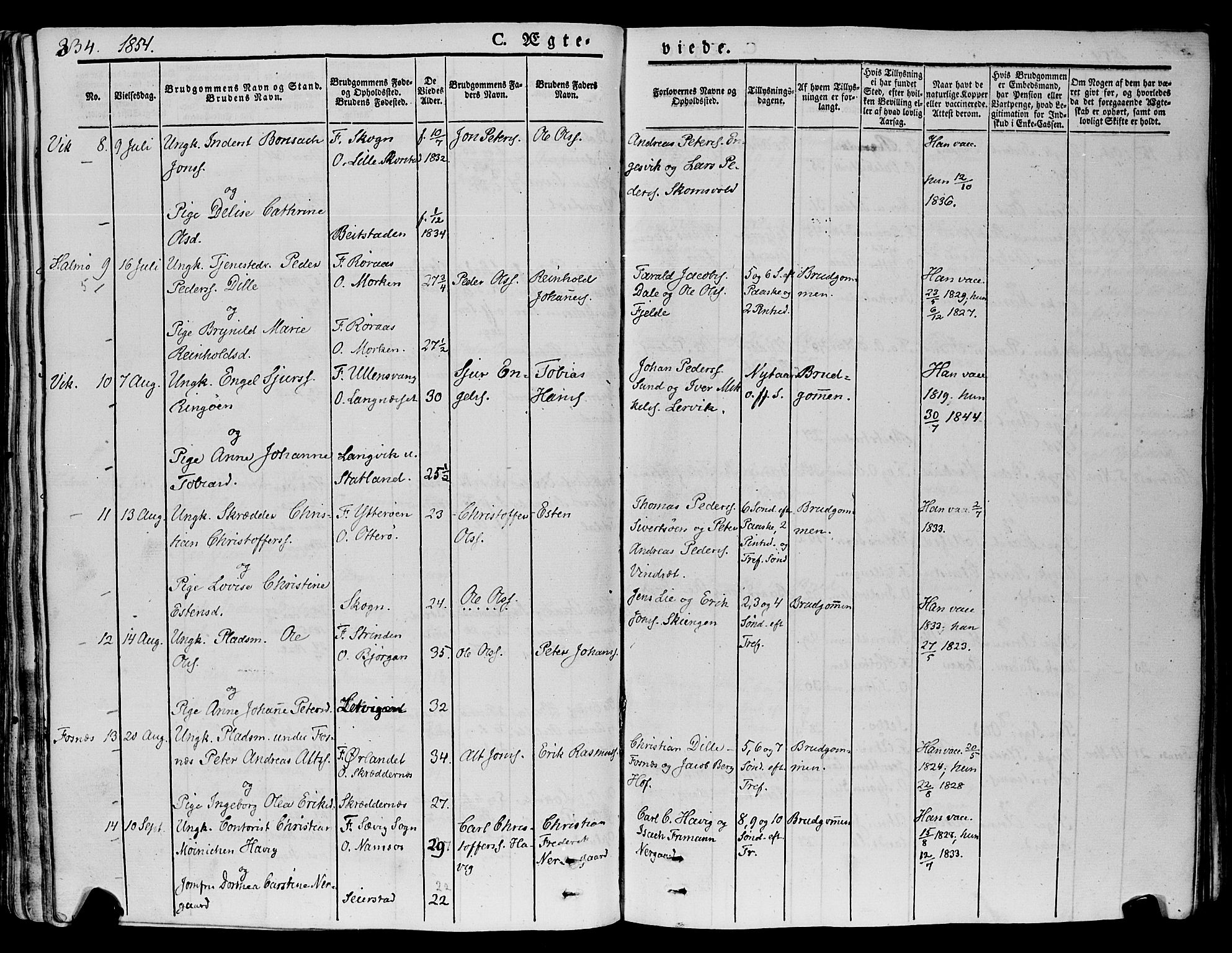 Ministerialprotokoller, klokkerbøker og fødselsregistre - Nord-Trøndelag, SAT/A-1458/773/L0614: Parish register (official) no. 773A05, 1831-1856, p. 334