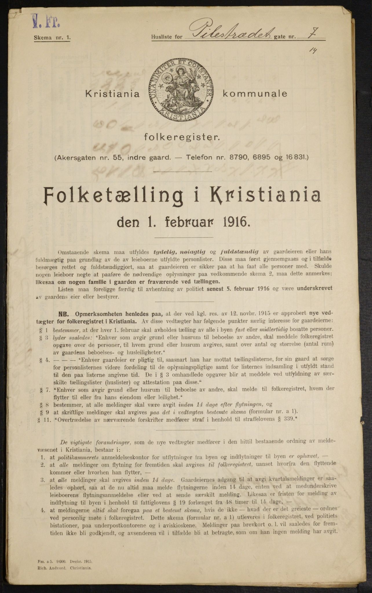 OBA, Municipal Census 1916 for Kristiania, 1916, p. 80746