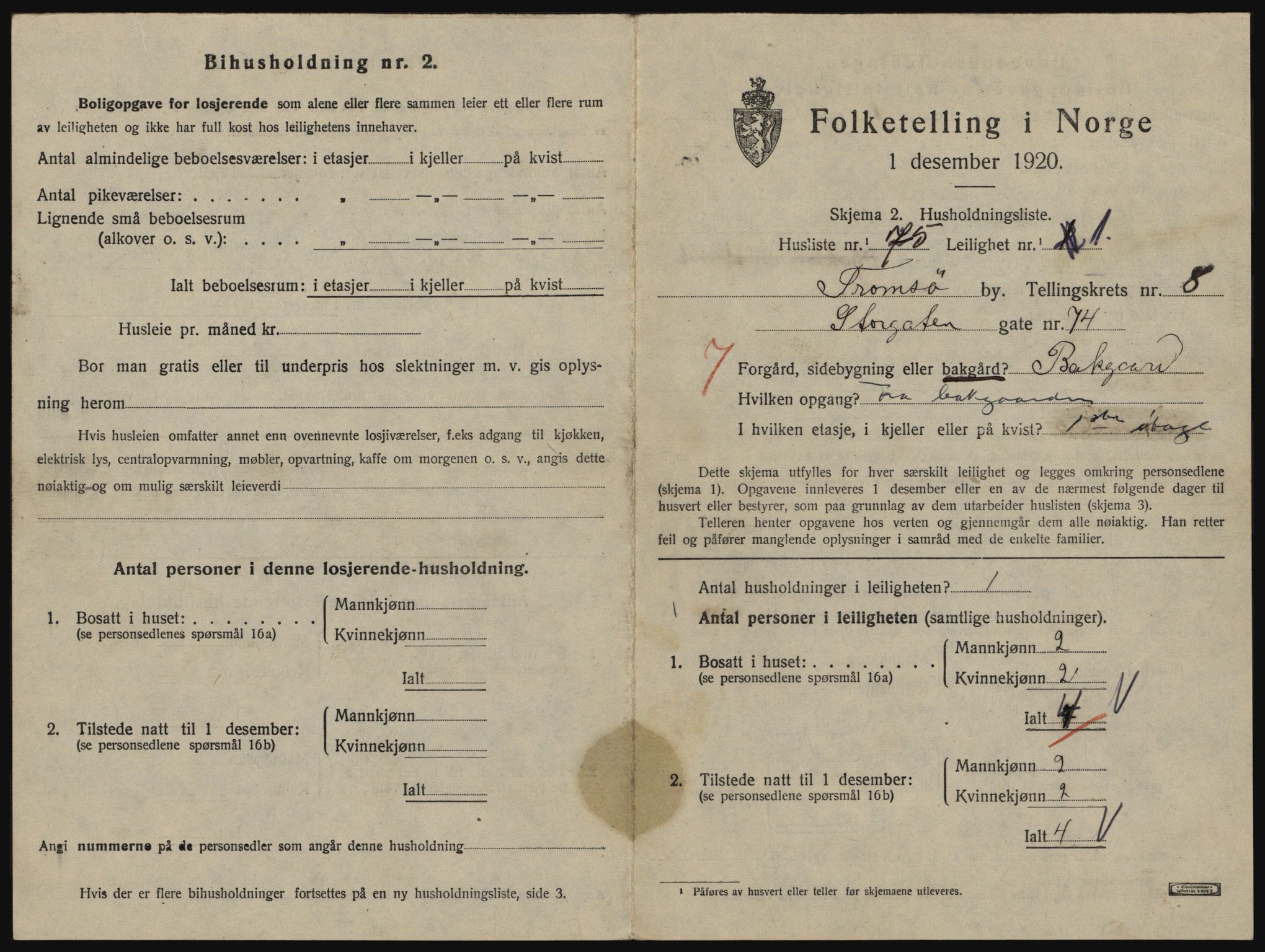 SATØ, 1920 census for Tromsø, 1920, p. 4673