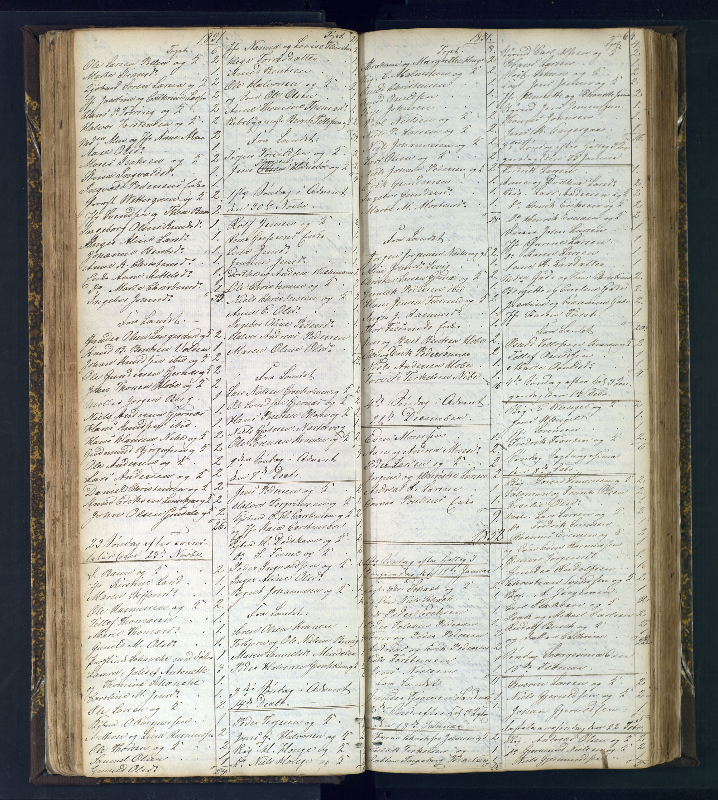 Risør sokneprestkontor, SAK/1111-0035/F/Fc/L0003: Communicants register no. C 3, 1836-1872, p. 64