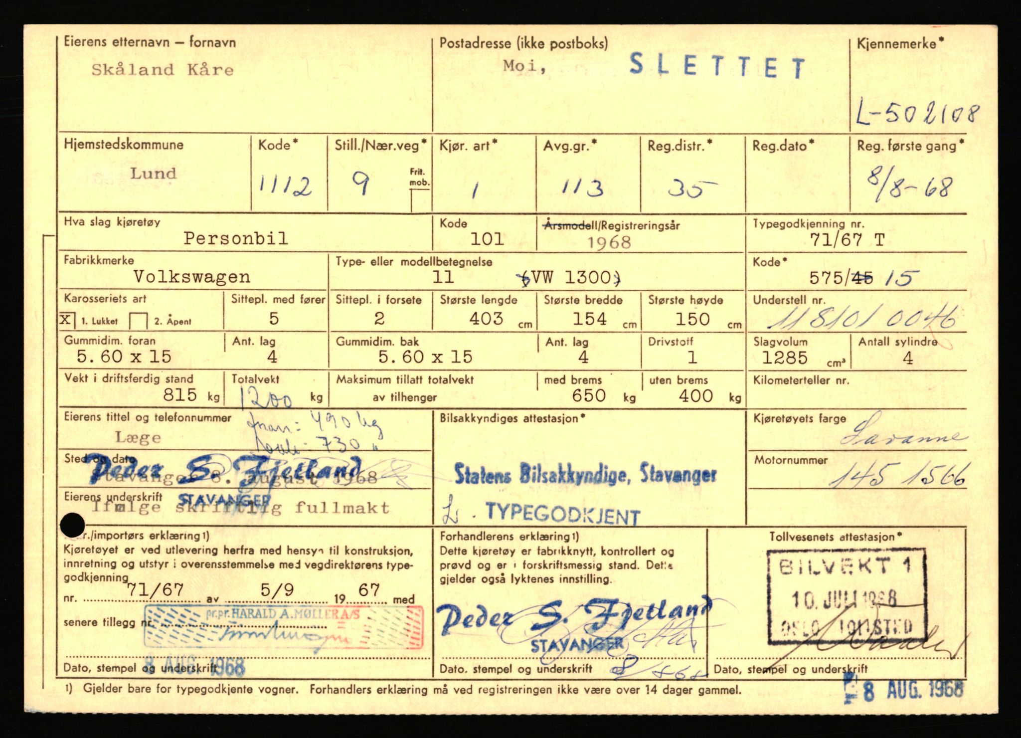 Stavanger trafikkstasjon, AV/SAST-A-101942/0/F/L0077: L-500000 - L-502999, 1930-1971, p. 1449