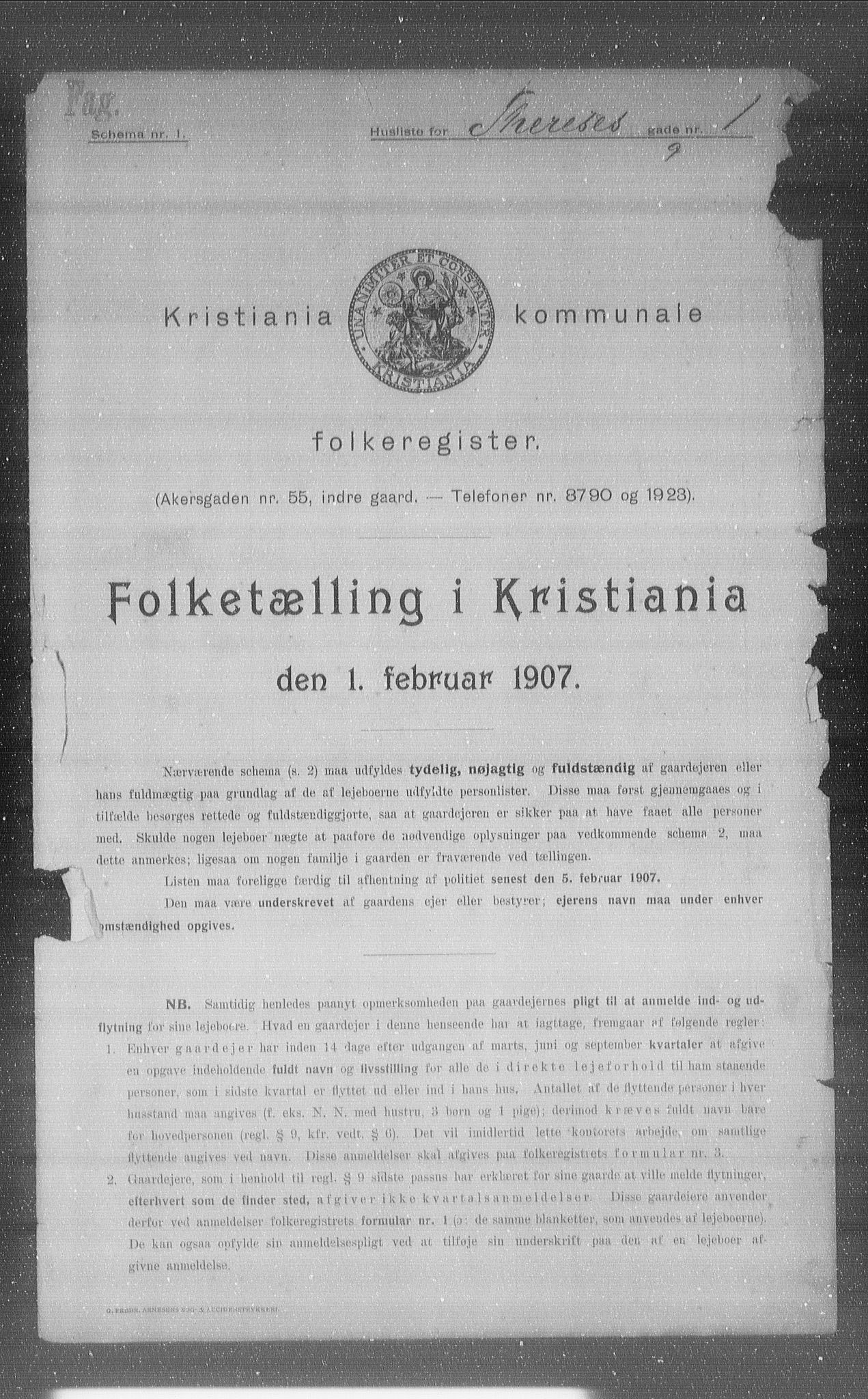 OBA, Municipal Census 1907 for Kristiania, 1907, p. 54804