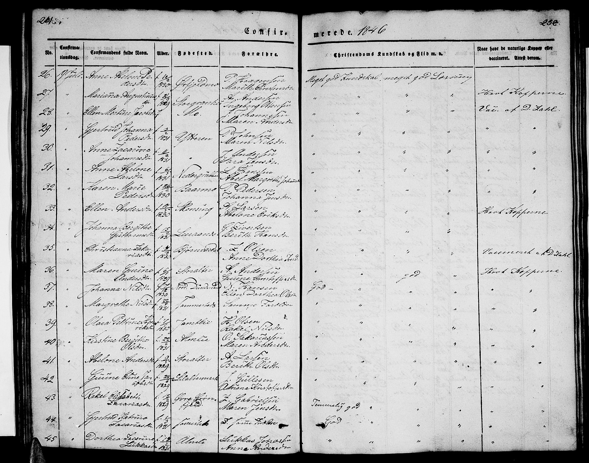 Ministerialprotokoller, klokkerbøker og fødselsregistre - Nordland, AV/SAT-A-1459/827/L0413: Parish register (copy) no. 827C02, 1842-1852, p. 231-232