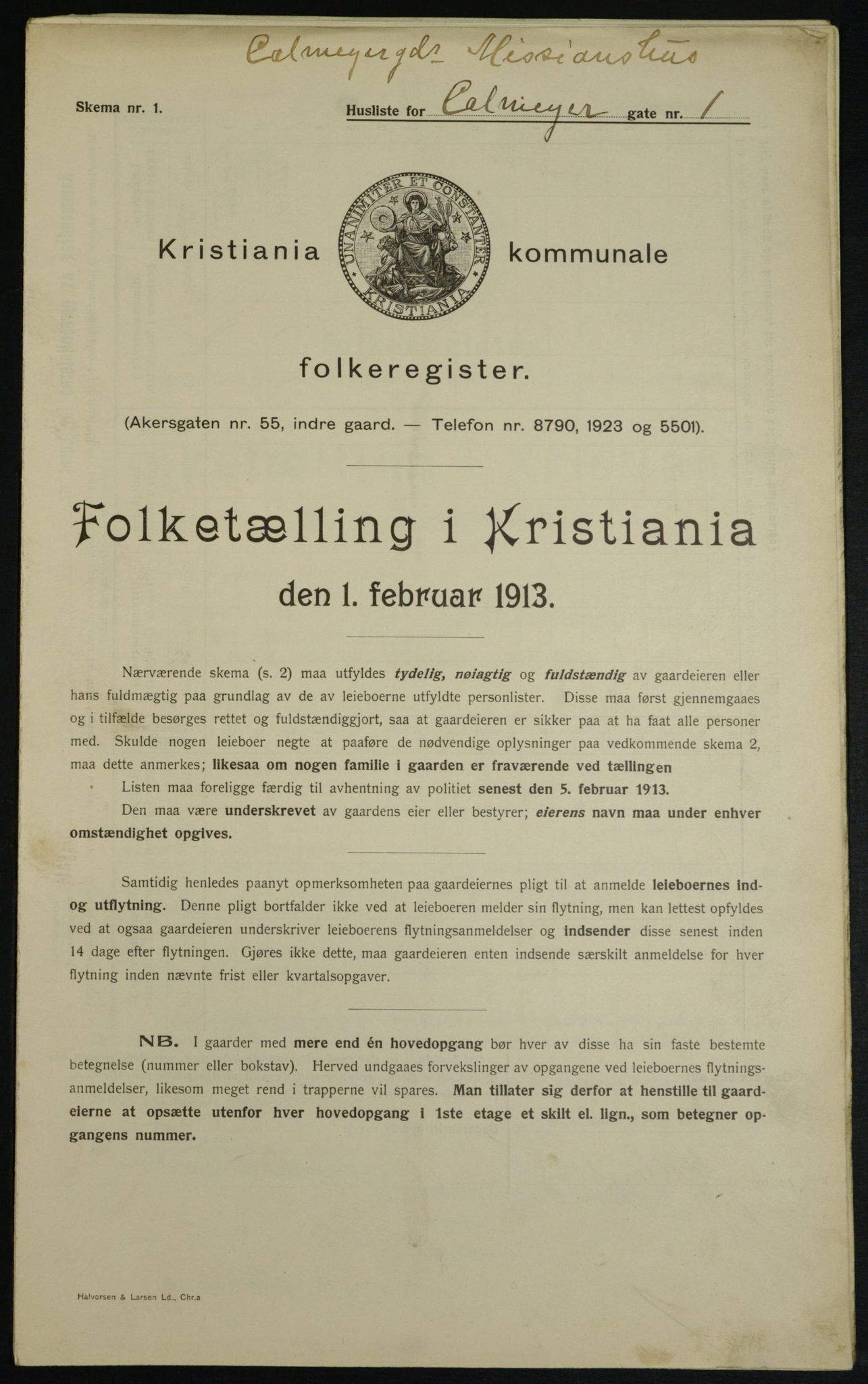 OBA, Municipal Census 1913 for Kristiania, 1913, p. 11390