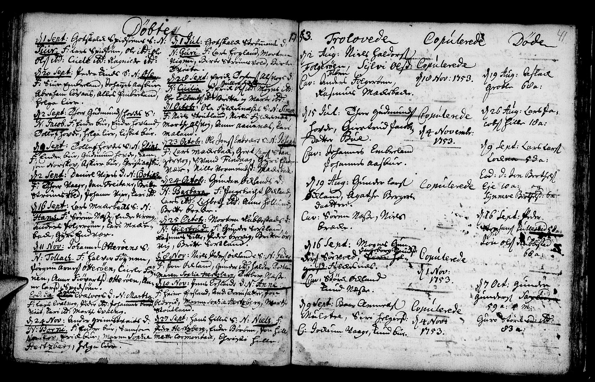 Finnås sokneprestembete, AV/SAB-A-99925/H/Ha/Haa/Haaa/L0002: Parish register (official) no. A 2, 1744-1764, p. 41