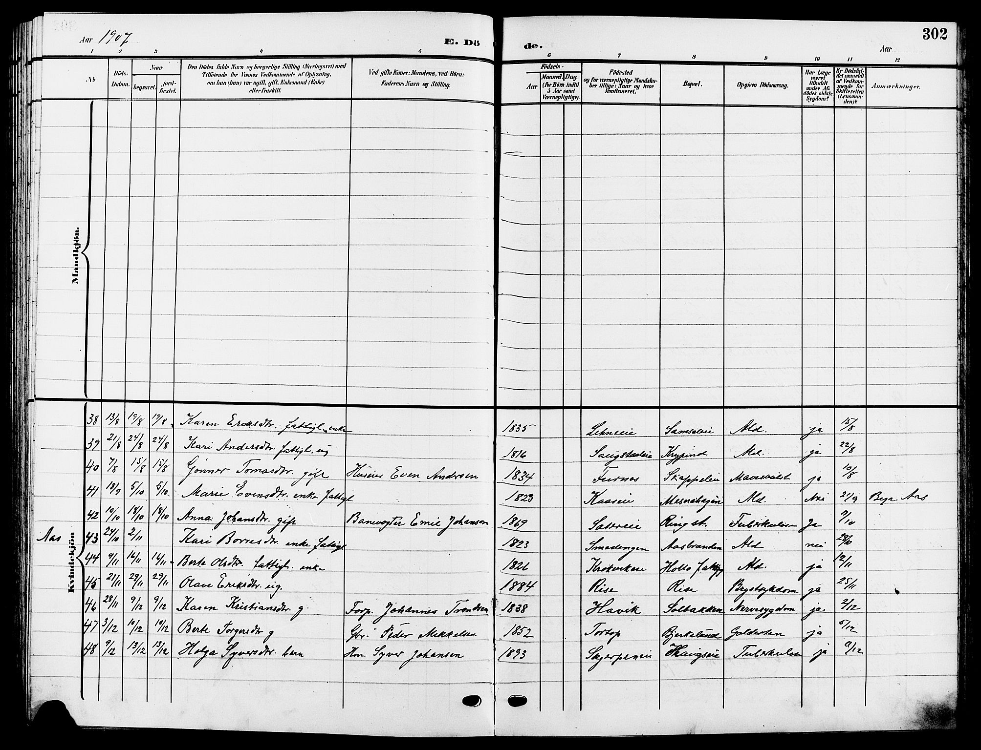 Ringsaker prestekontor, SAH/PREST-014/L/La/L0015: Parish register (copy) no. 15, 1903-1912, p. 302