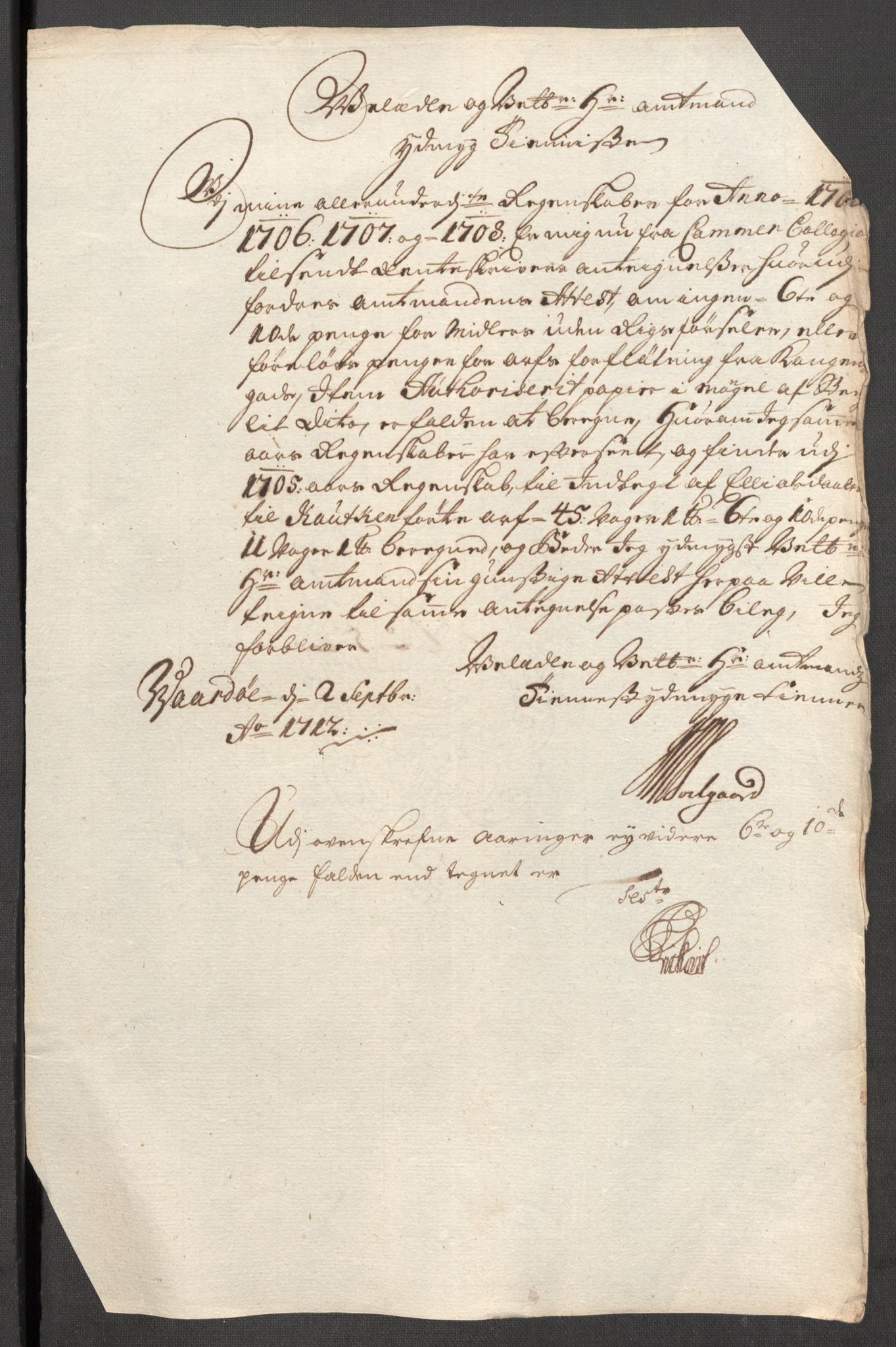 Rentekammeret inntil 1814, Reviderte regnskaper, Fogderegnskap, AV/RA-EA-4092/R69/L4854: Fogderegnskap Finnmark/Vardøhus, 1707-1708, p. 285