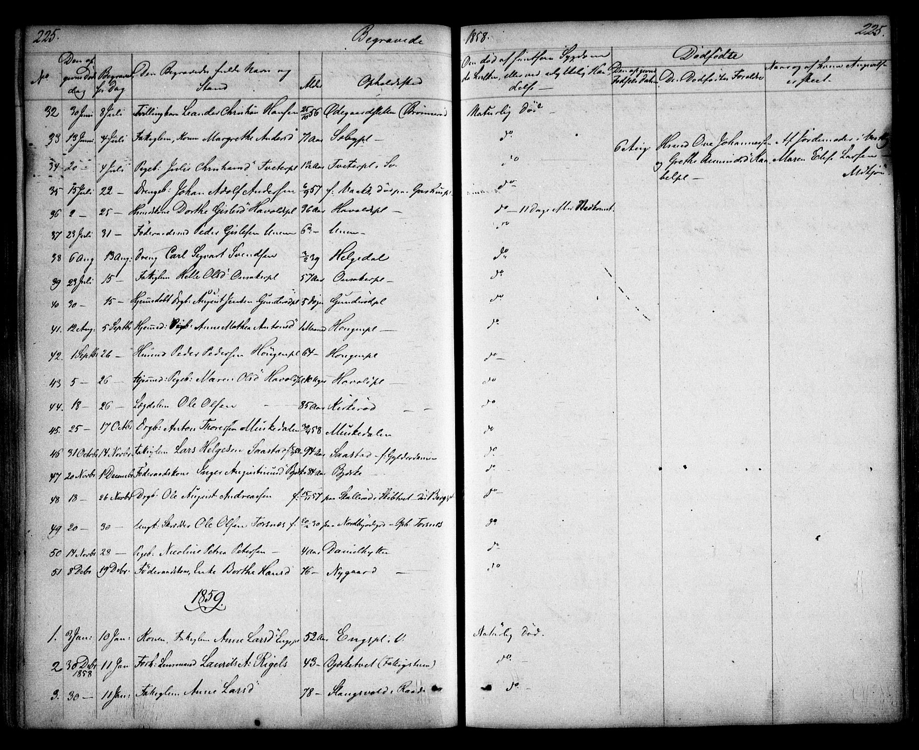 Våler prestekontor Kirkebøker, SAO/A-11083/F/Fa/L0006: Parish register (official) no. I 6, 1840-1861, p. 225