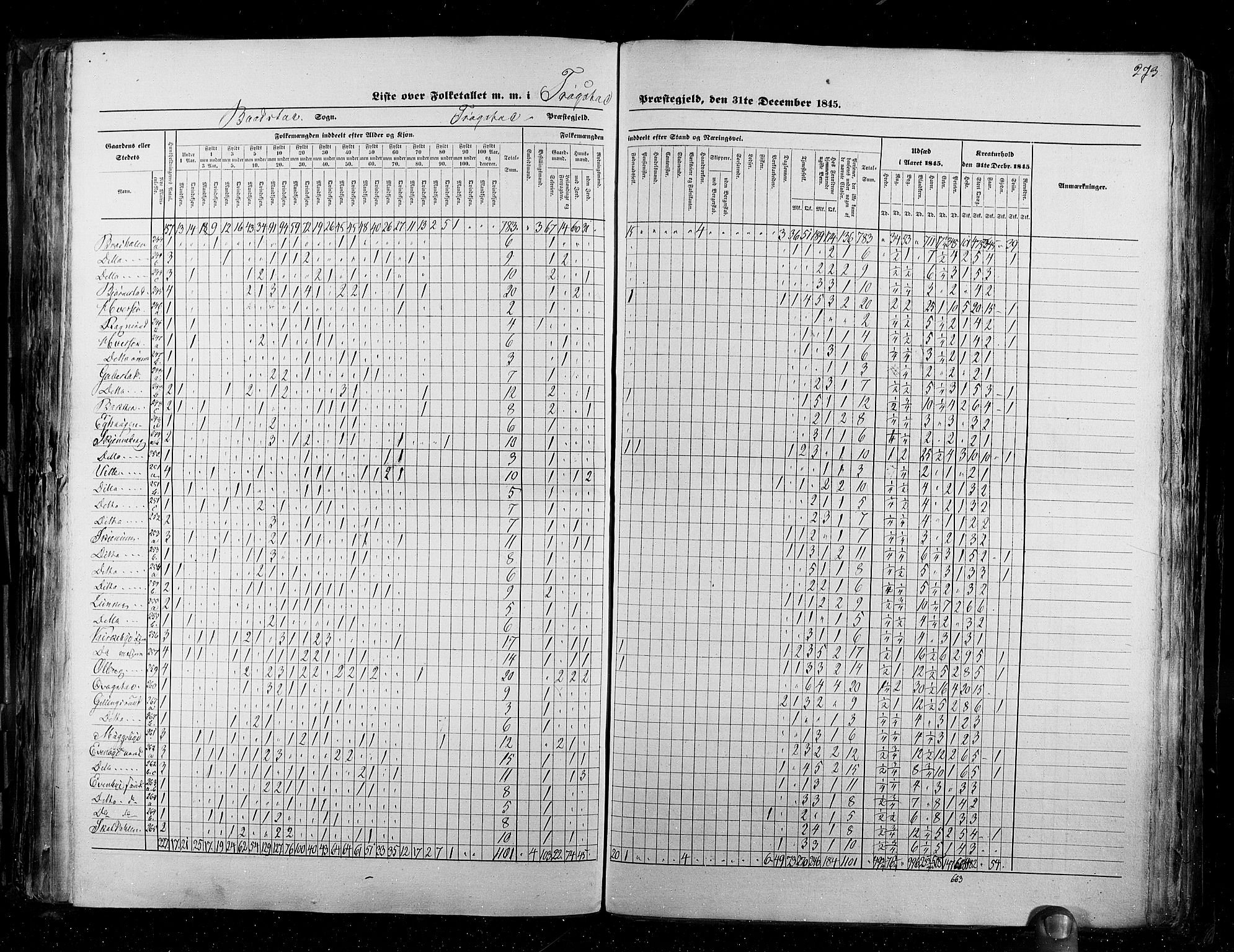 RA, Census 1845, vol. 2: Smålenenes amt og Akershus amt, 1845, p. 273