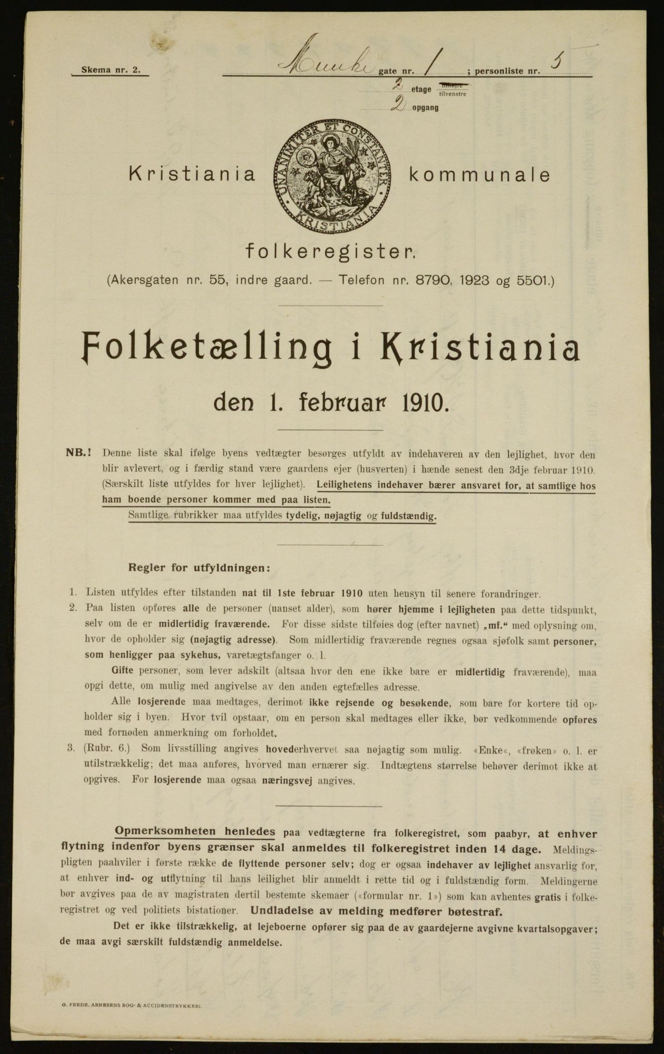 OBA, Municipal Census 1910 for Kristiania, 1910, p. 65606