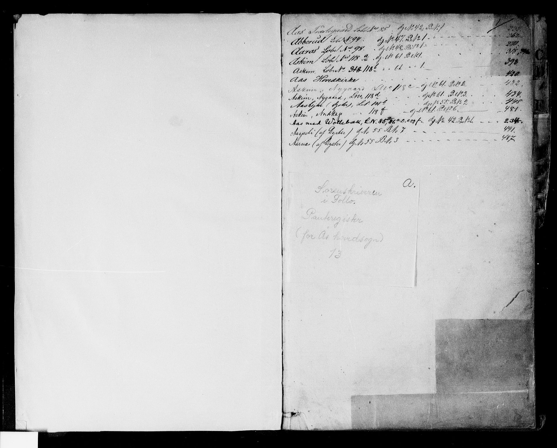 Follo sorenskriveri, SAO/A-10274/G/Gb/Gbb/L0004a: Mortgage register no. II 4a, 1850-1903, p. 1
