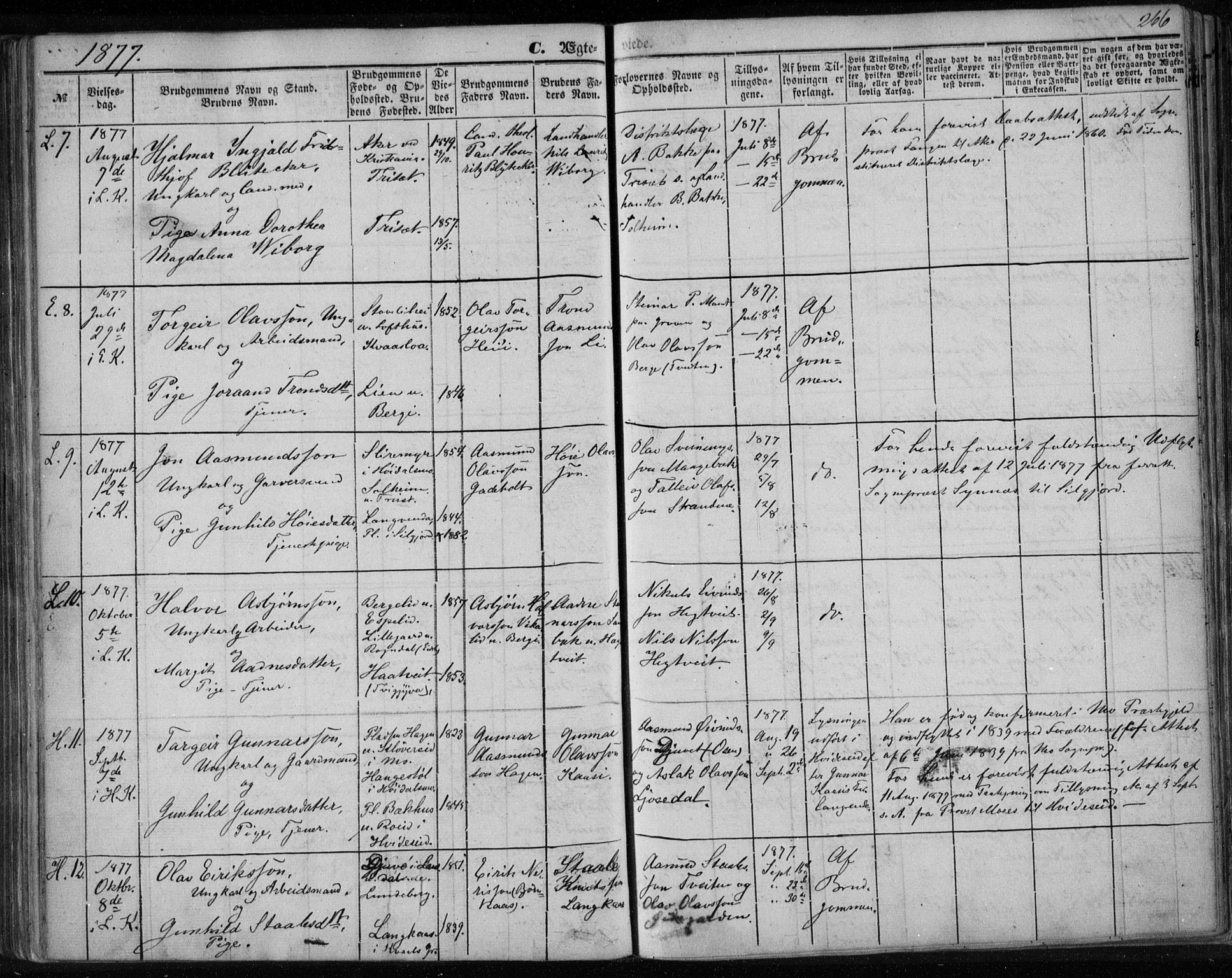 Lårdal kirkebøker, AV/SAKO-A-284/F/Fa/L0006: Parish register (official) no. I 6, 1861-1886, p. 266