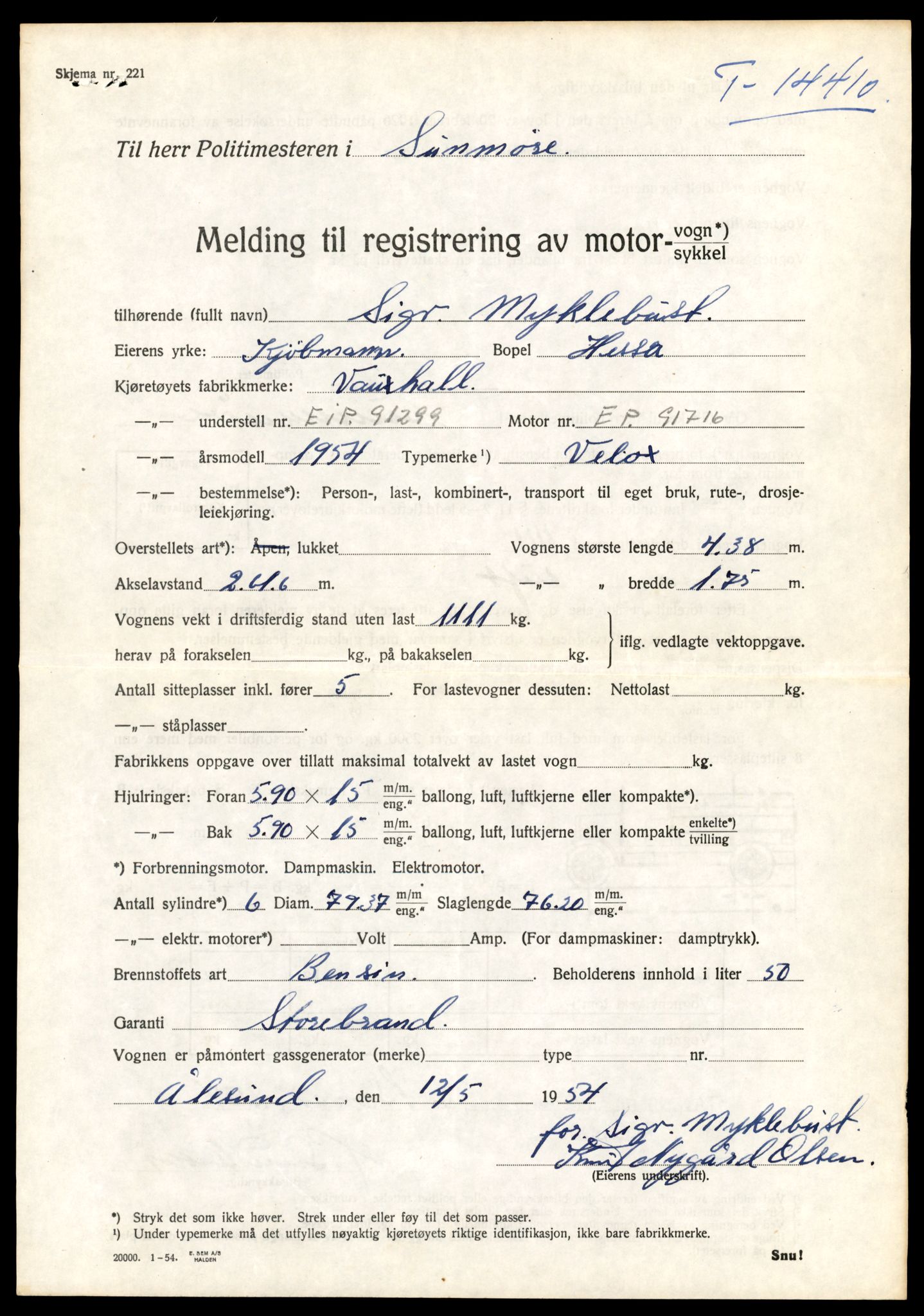 Møre og Romsdal vegkontor - Ålesund trafikkstasjon, AV/SAT-A-4099/F/Fe/L0045: Registreringskort for kjøretøy T 14320 - T 14444, 1927-1998, p. 2319