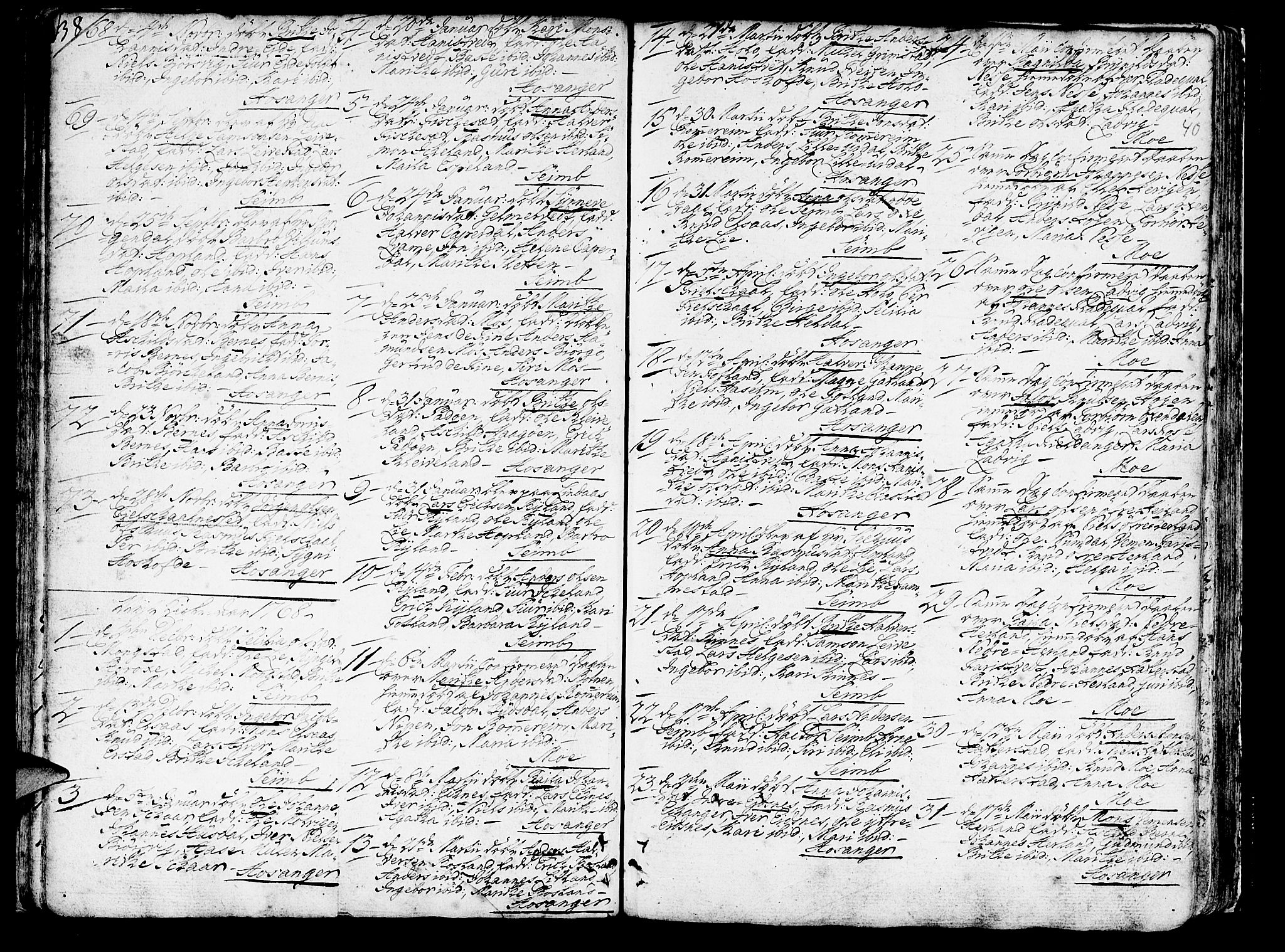 Hosanger sokneprestembete, AV/SAB-A-75801/H/Haa: Parish register (official) no. A 2 /1, 1766-1793, p. 40