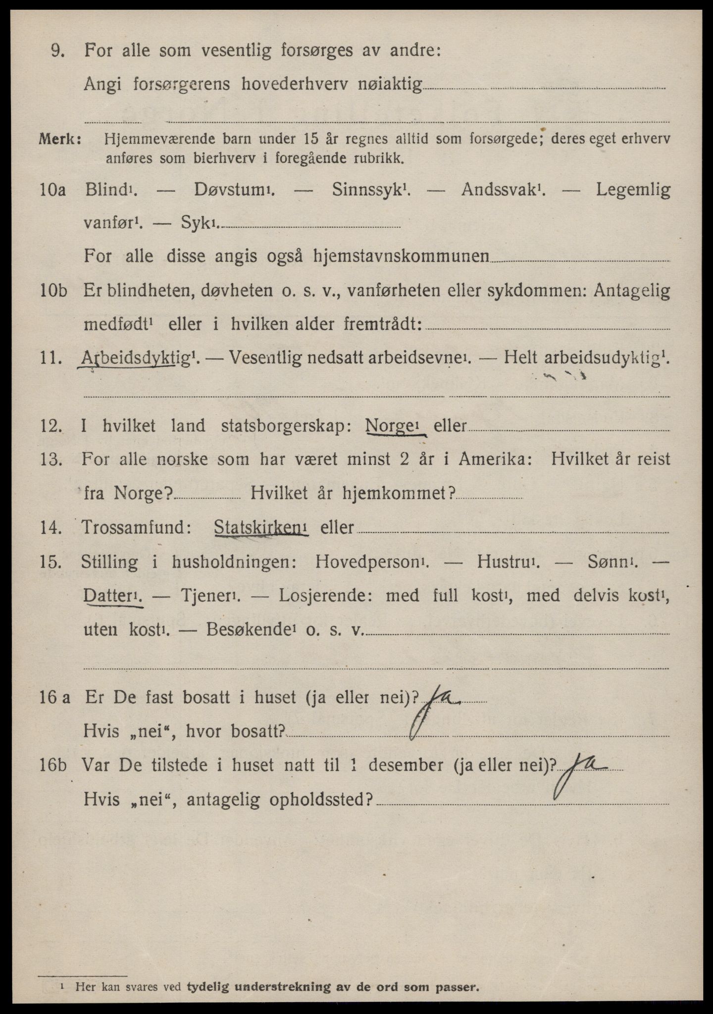 SAT, 1920 census for Volda, 1920, p. 13149