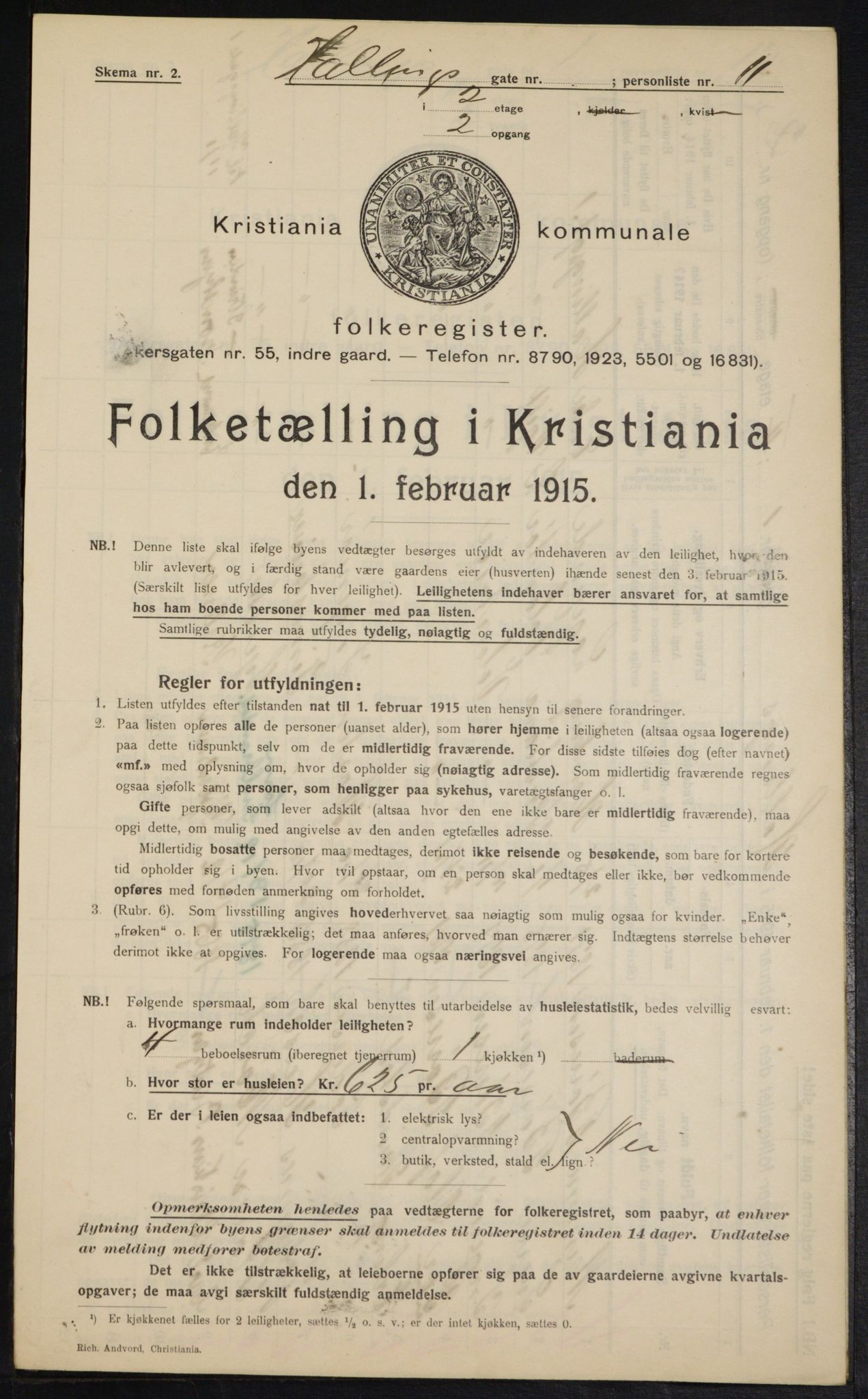 OBA, Municipal Census 1915 for Kristiania, 1915, p. 33650