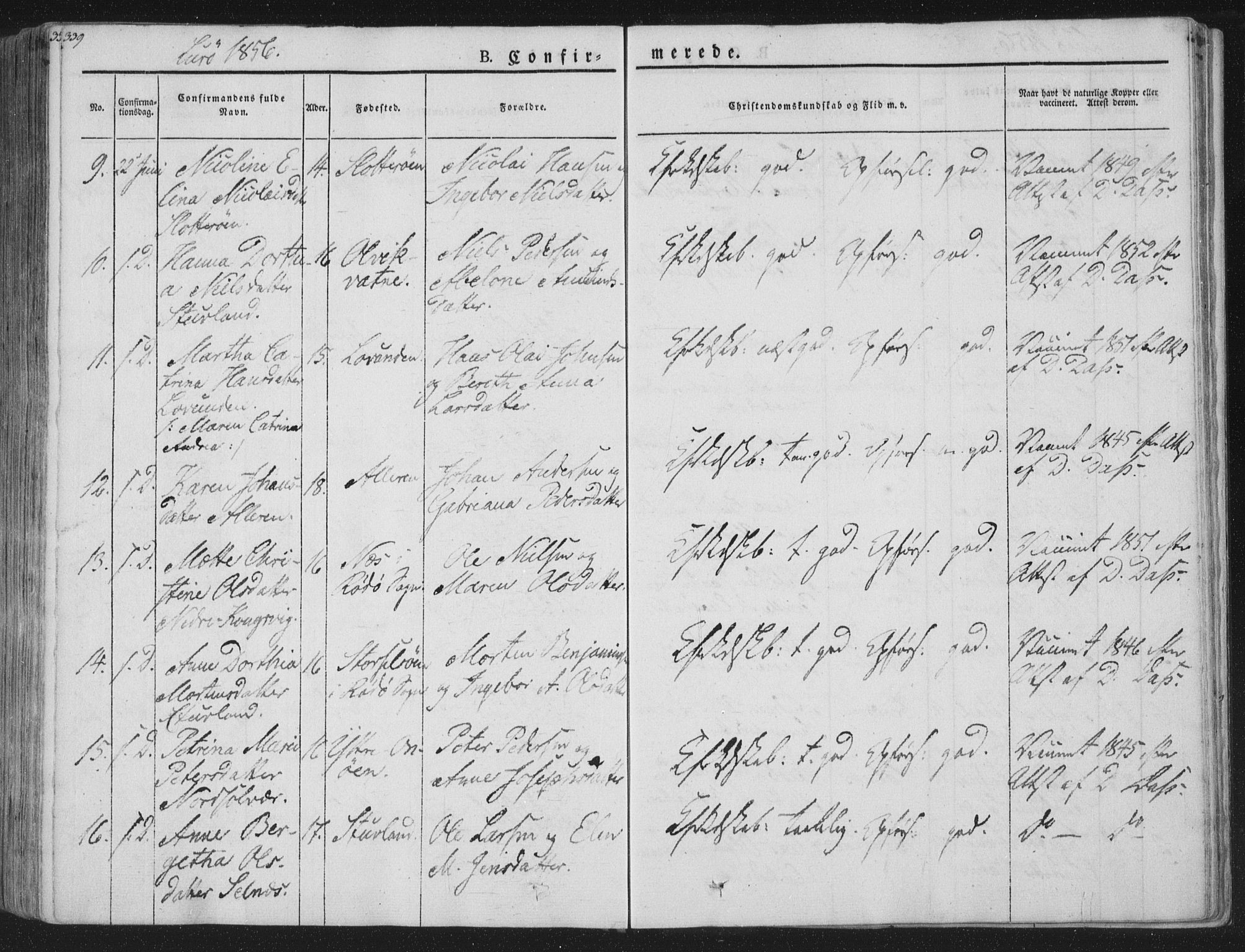 Ministerialprotokoller, klokkerbøker og fødselsregistre - Nordland, SAT/A-1459/839/L0565: Parish register (official) no. 839A02, 1825-1862, p. 339