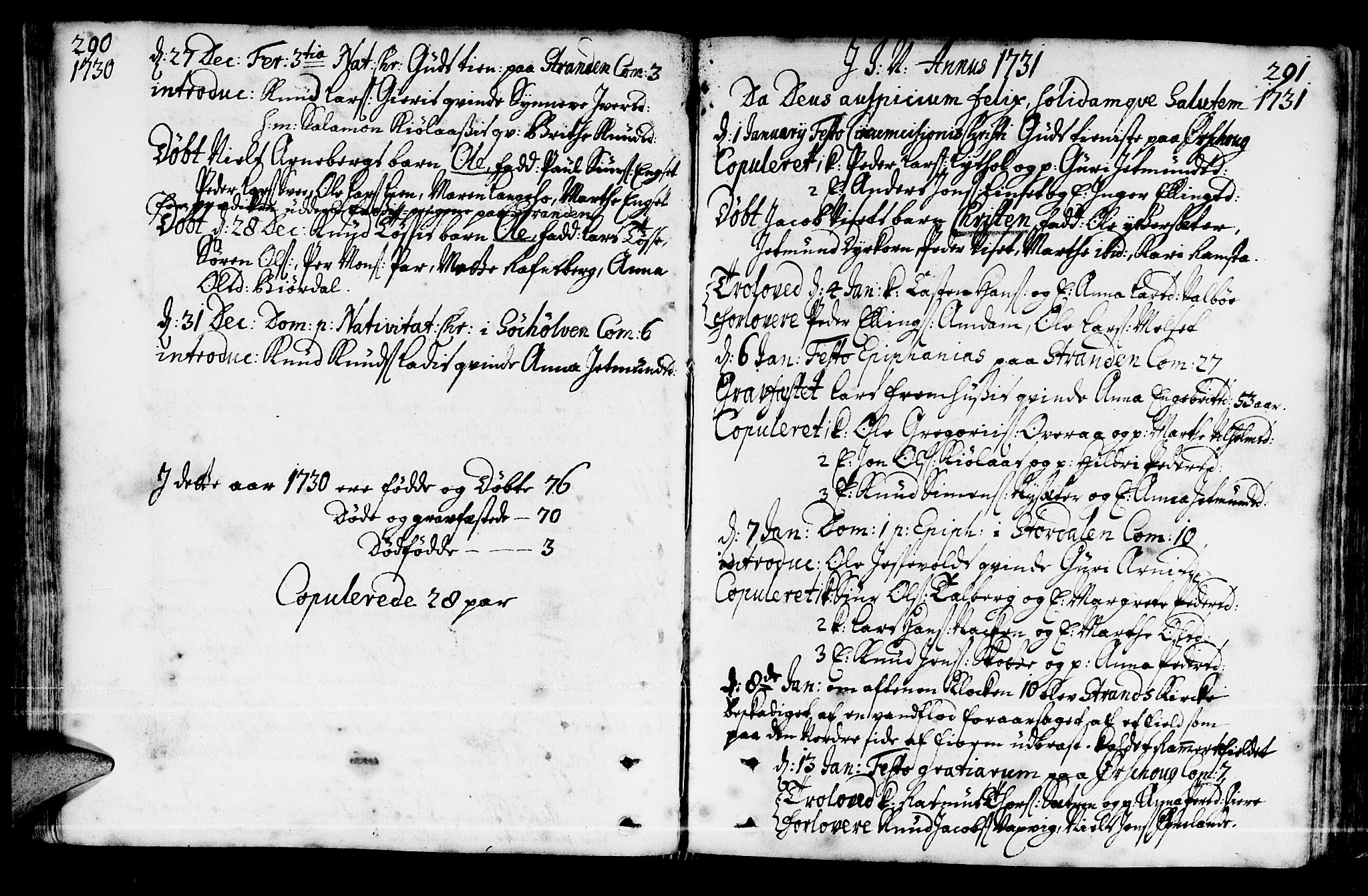 Ministerialprotokoller, klokkerbøker og fødselsregistre - Møre og Romsdal, AV/SAT-A-1454/522/L0306: Parish register (official) no. 522A01, 1720-1743, p. 290-291